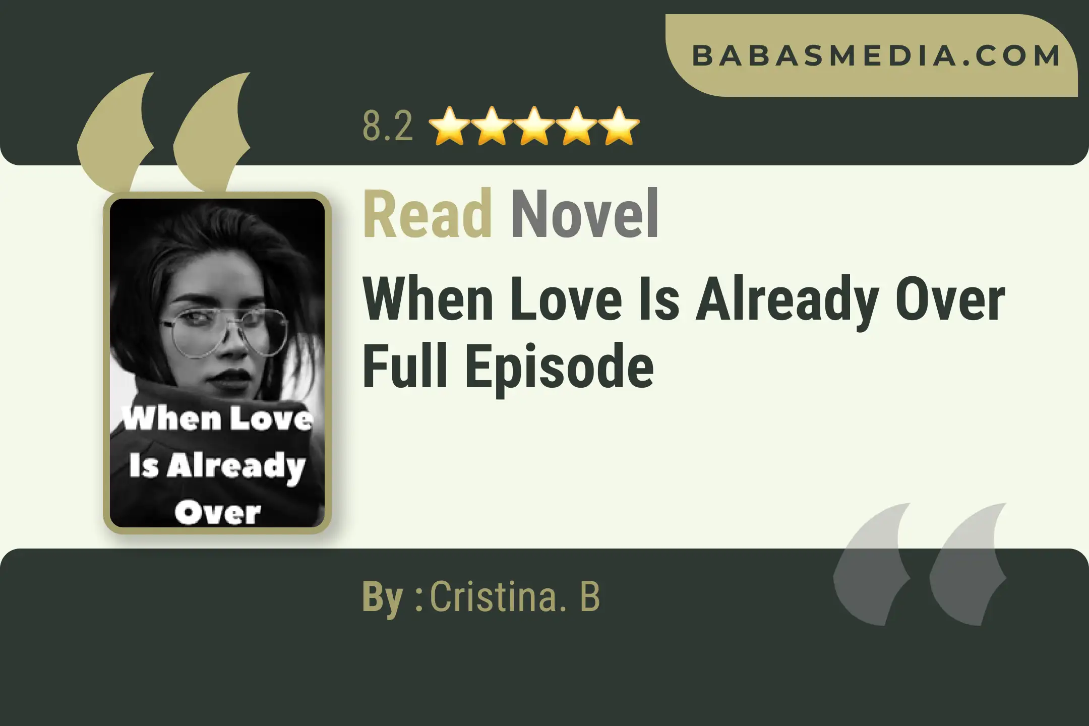When Love Is Already Over Novel By Cristina B Read Reviews