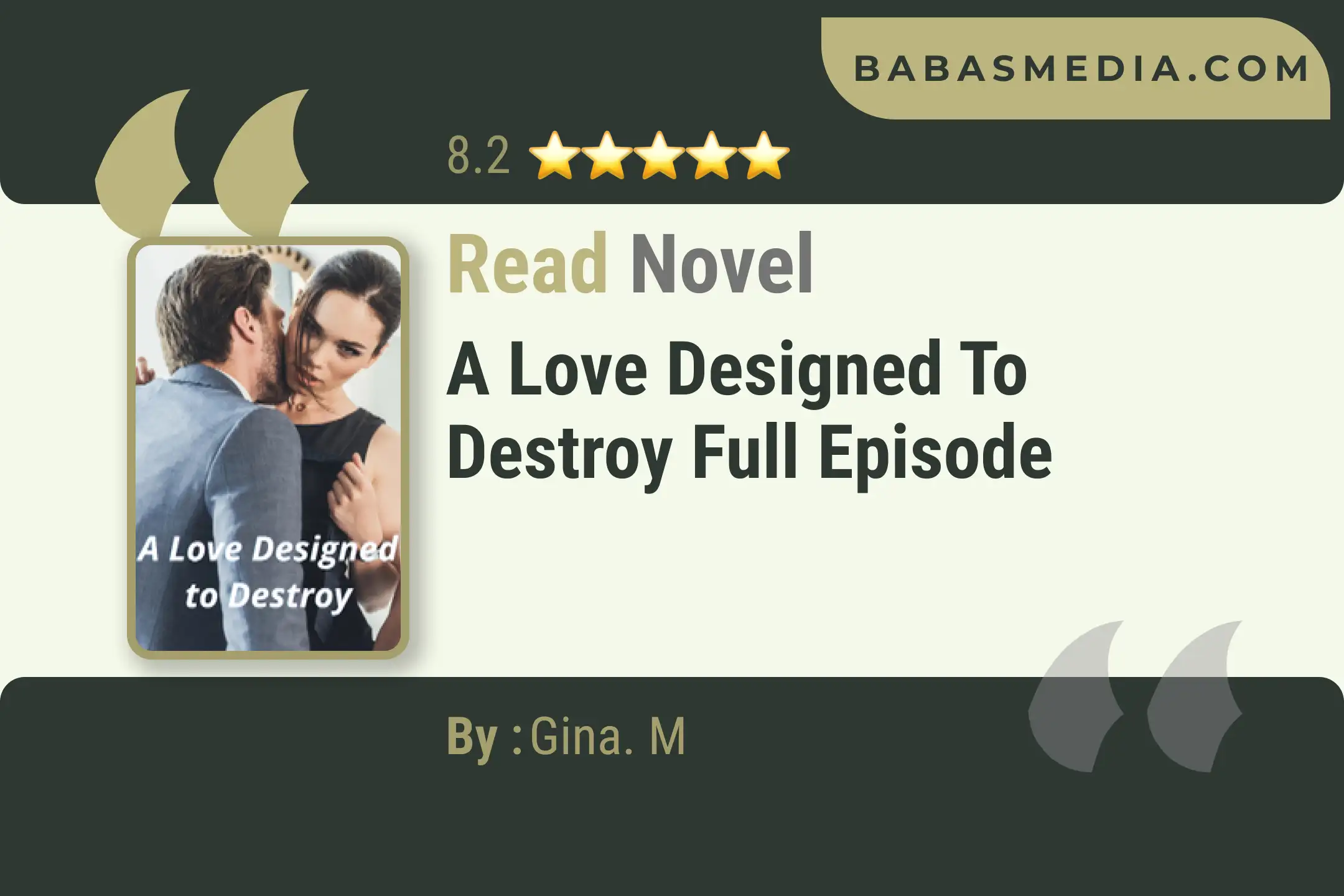 A Love Designed to Destroy Novel By Gina. M Read Reviews