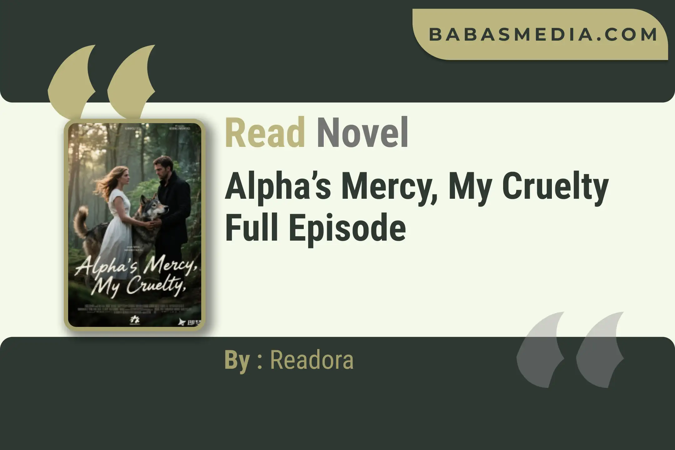 Alpha’s Mercy, My Cruelty Novel By Readora Read Reviews