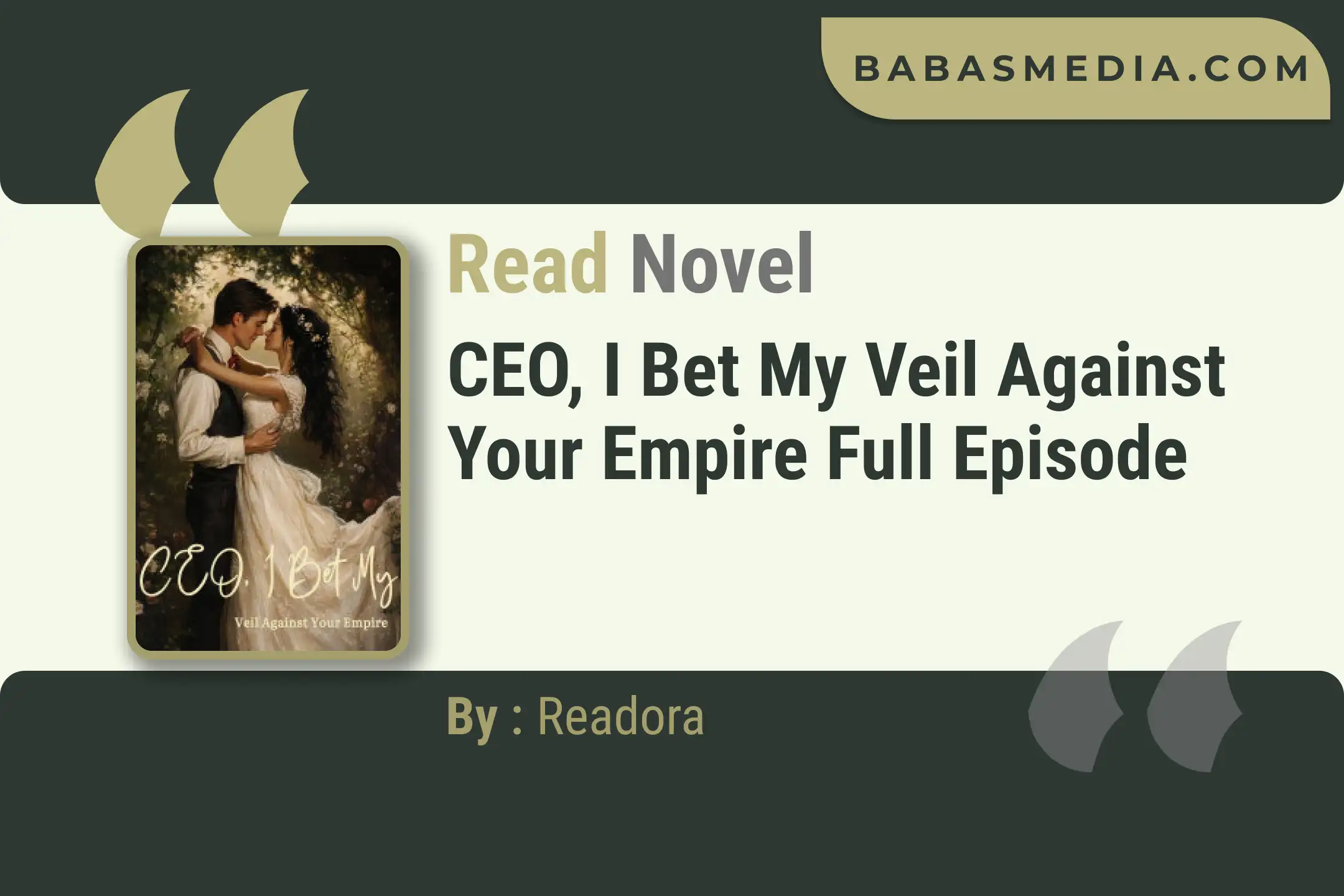 CEO, I Bet My Veil Against Your Empire Novel By Readora Read Reviews