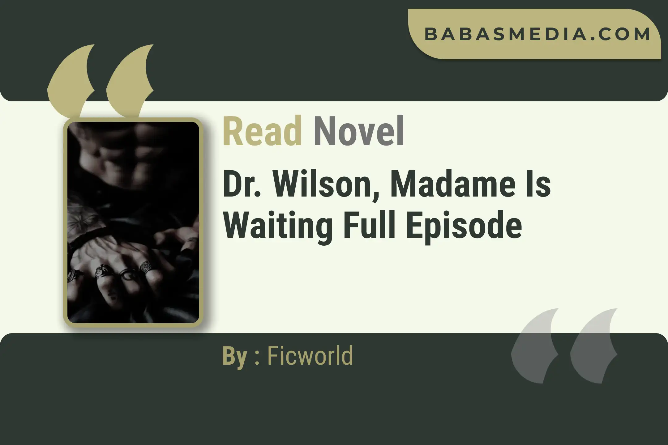 Dr. Wilson, Madame Is Waiting Novel By Ficworld Read Reviews
