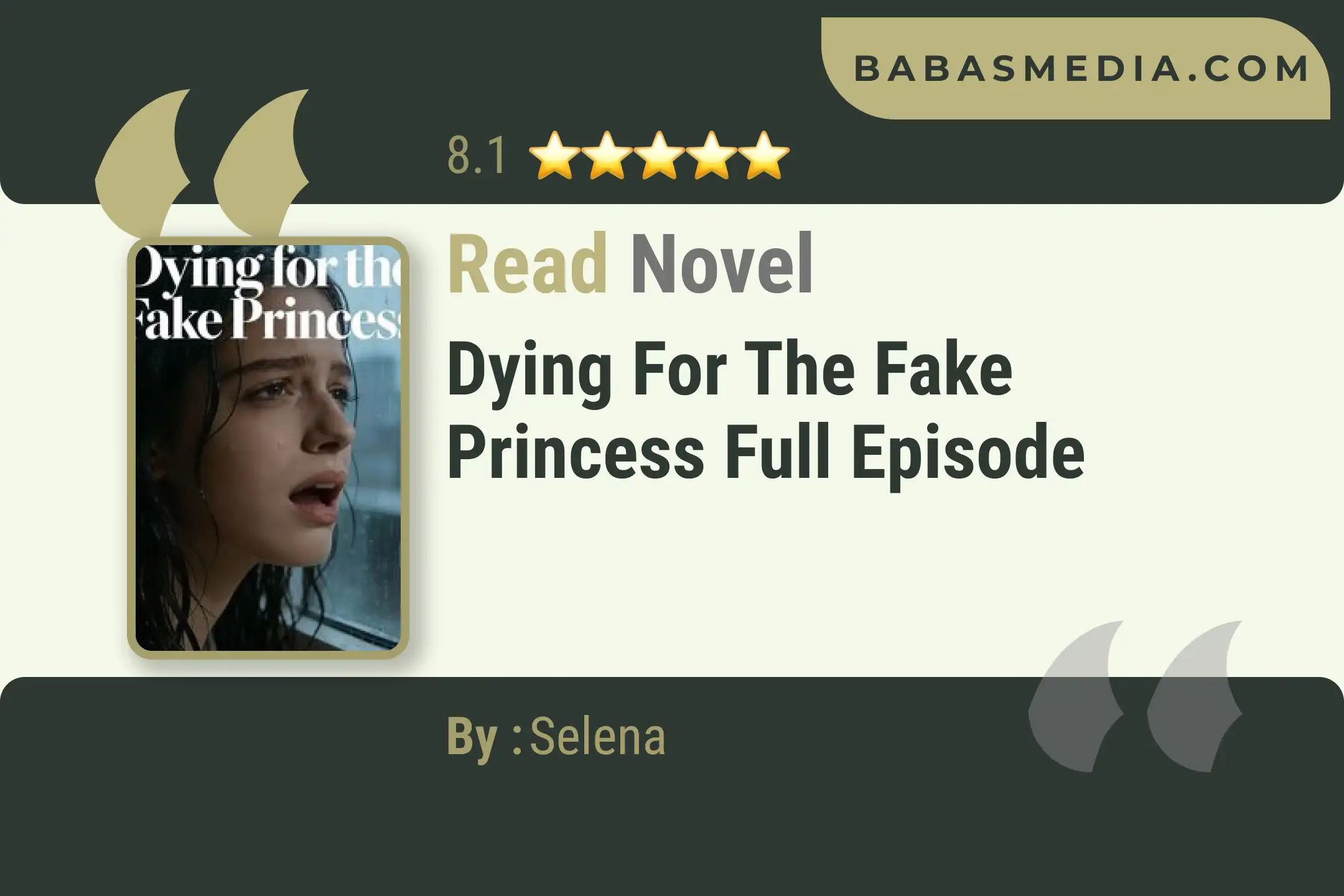 Dying for the Fake Princess Novel By Selena Read Reviews