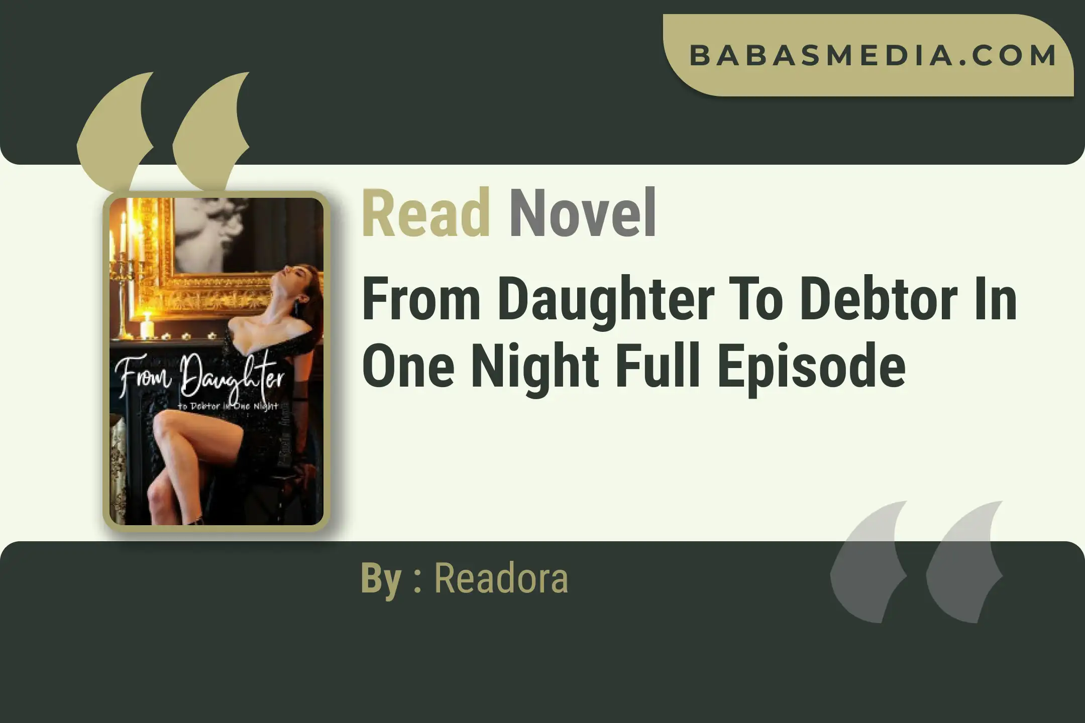 From Daughter to Debtor in One Night Novel By Readora Read Reviews