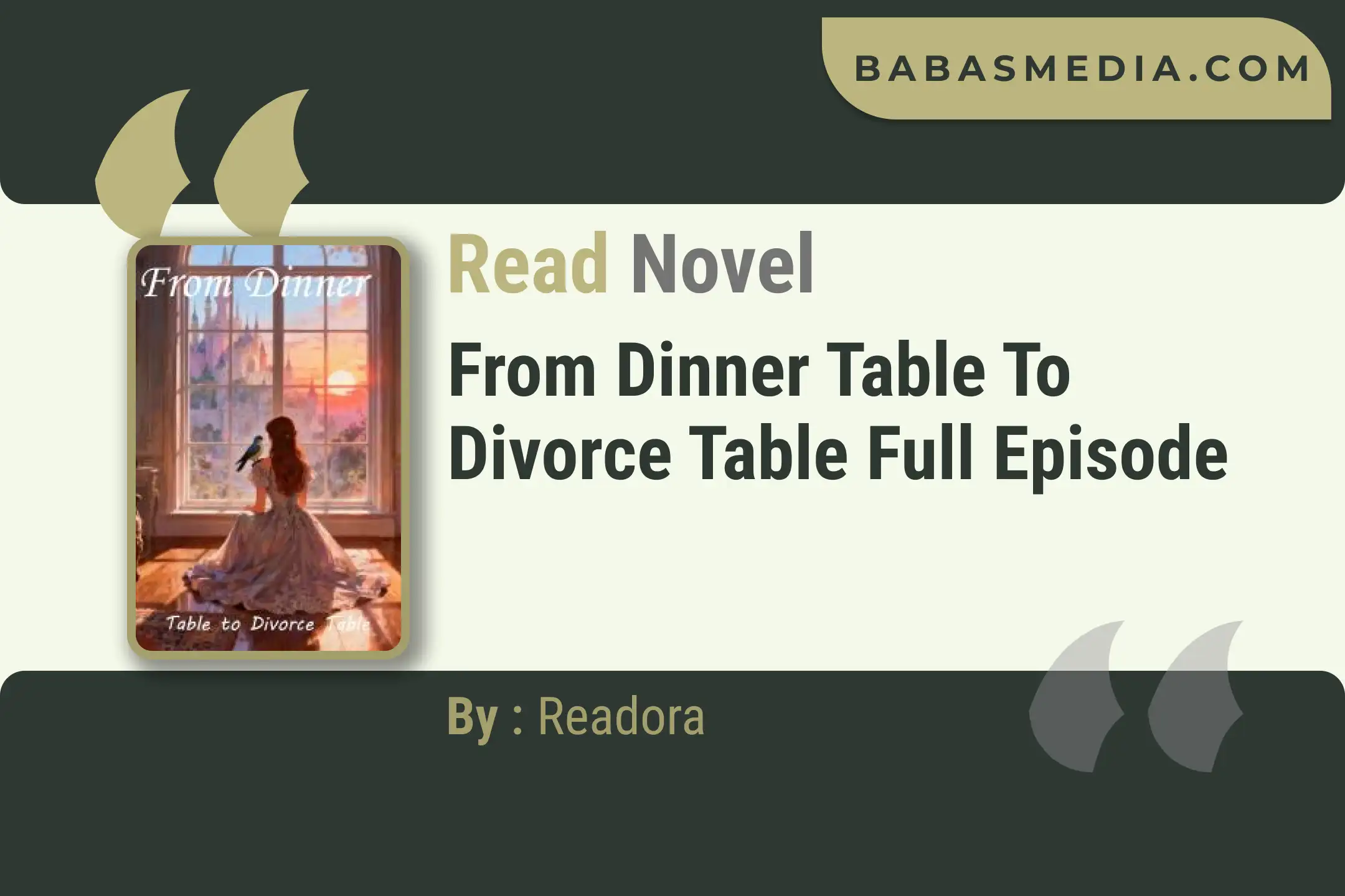 From Dinner Table to Divorce Table Novel By Readora Read Reviews