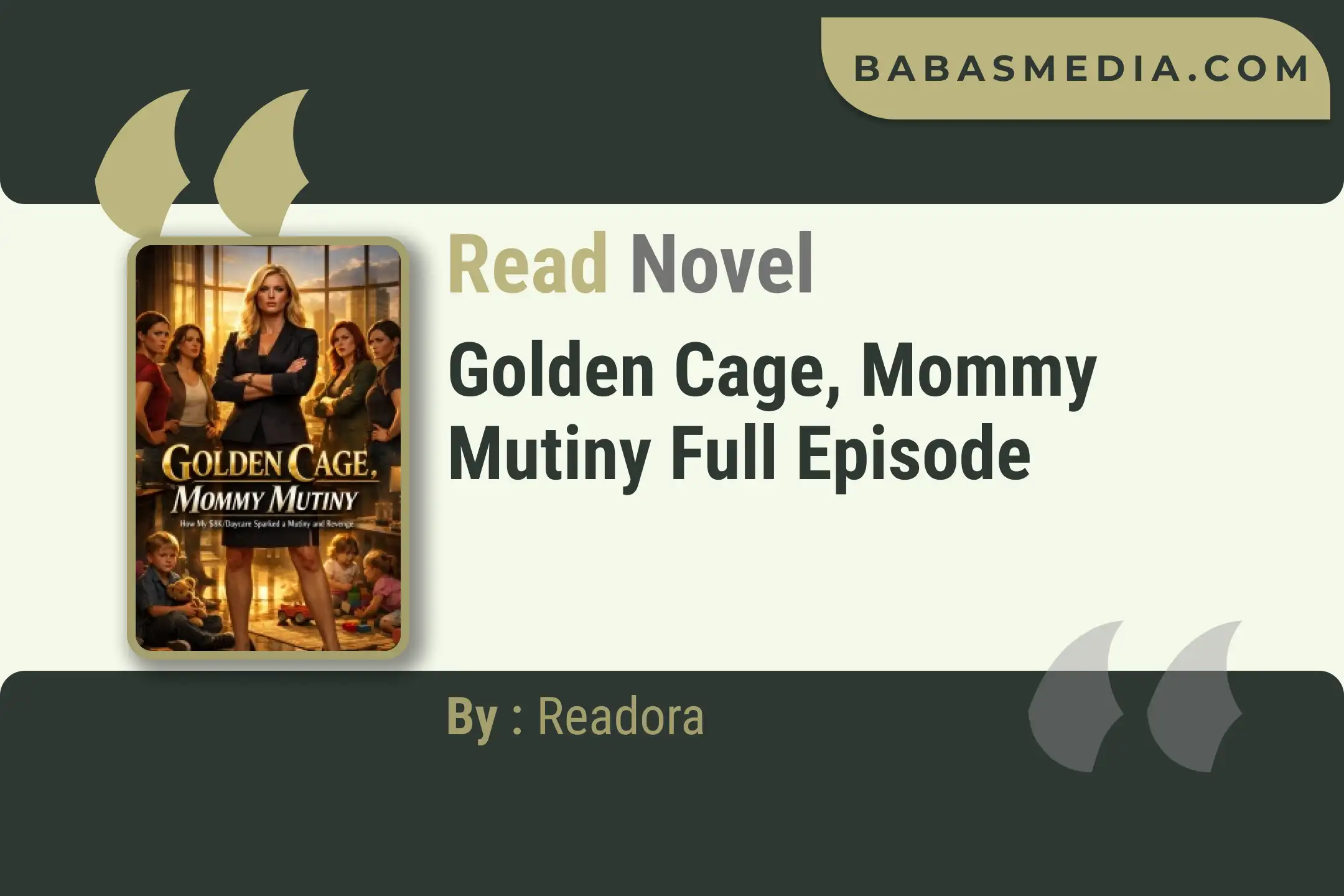 Golden Cage, Mommy Mutiny Novel By Readora Read Reviews
