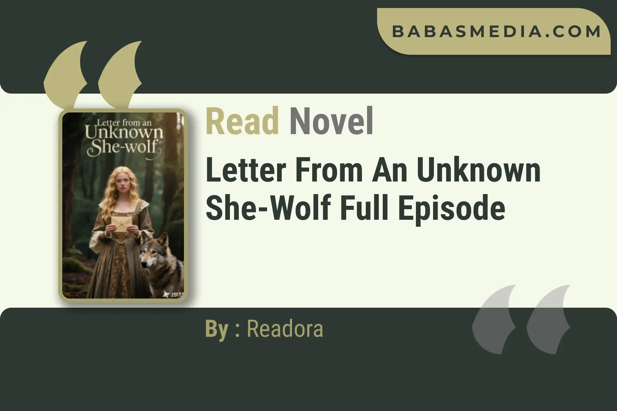 Letter from an Unknown She-wolf Novel By Readora Read Reviews