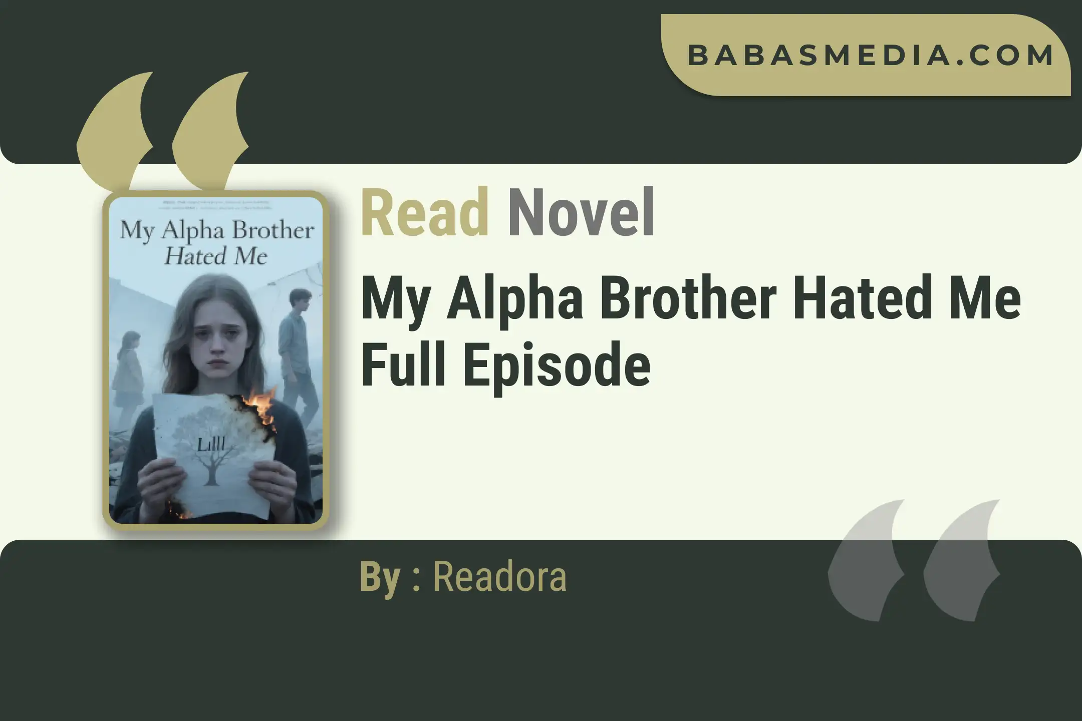 My Alpha Brother Hated Me Novel By Readora Read Reviews