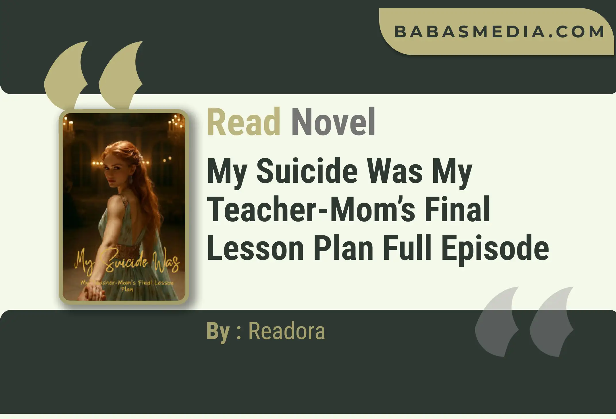 My Suicide Was My Teacher-Mom’s Final Lesson Plan Novel By Readora Read Reviews