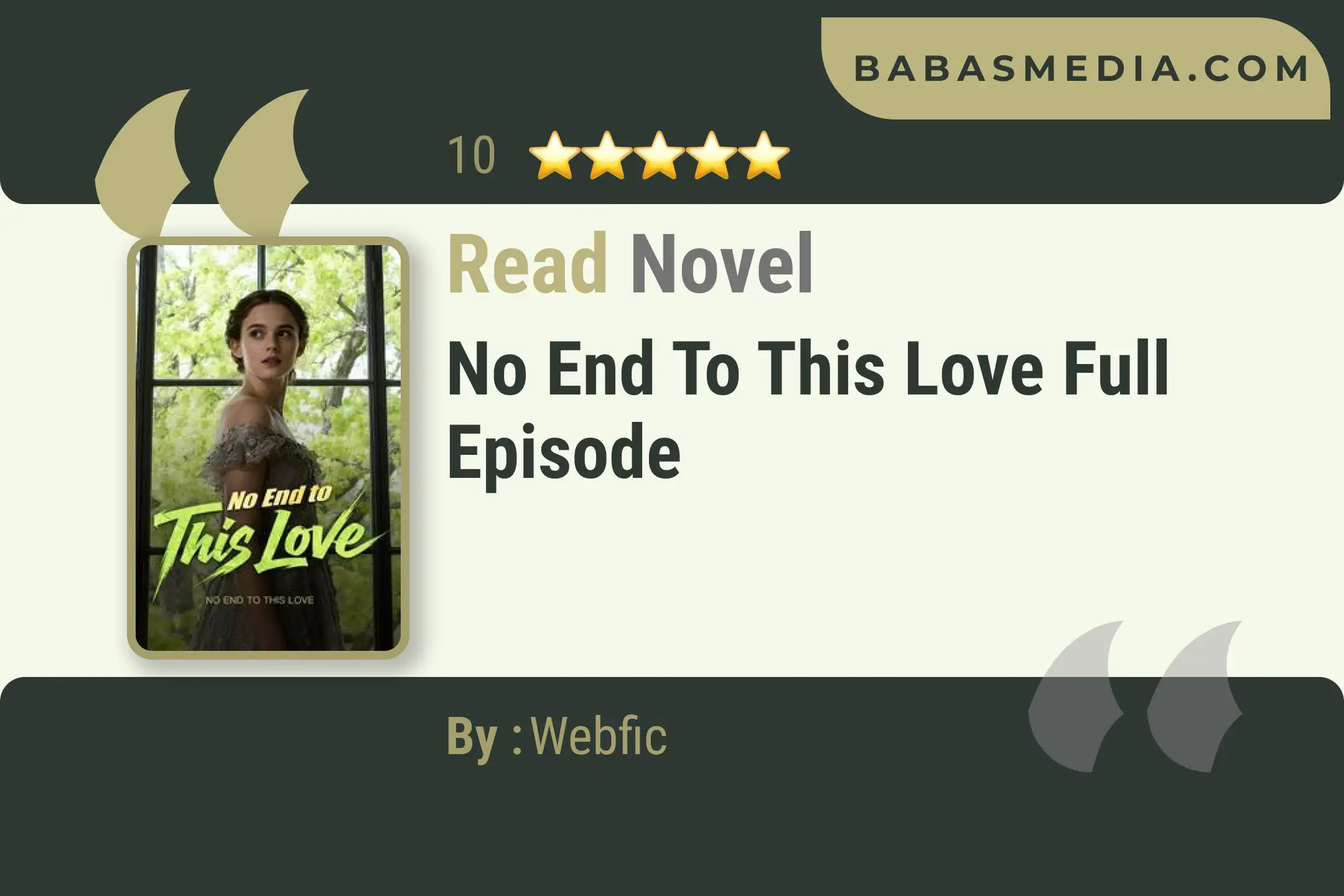 No End to This Love Novel By Webfic Read Reviews