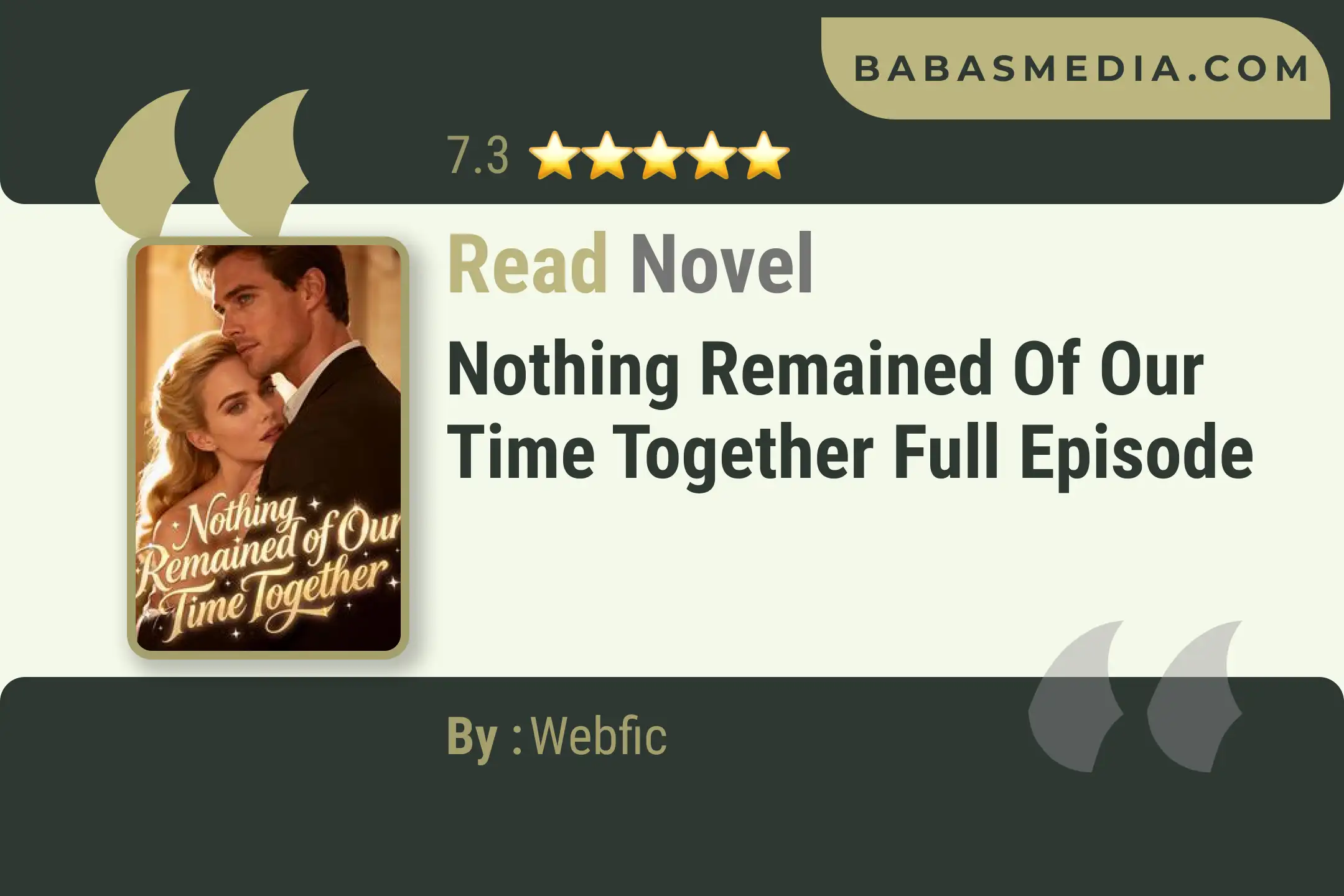 Nothing Remained of Our Time Together Novel By Webfic Read Reviews