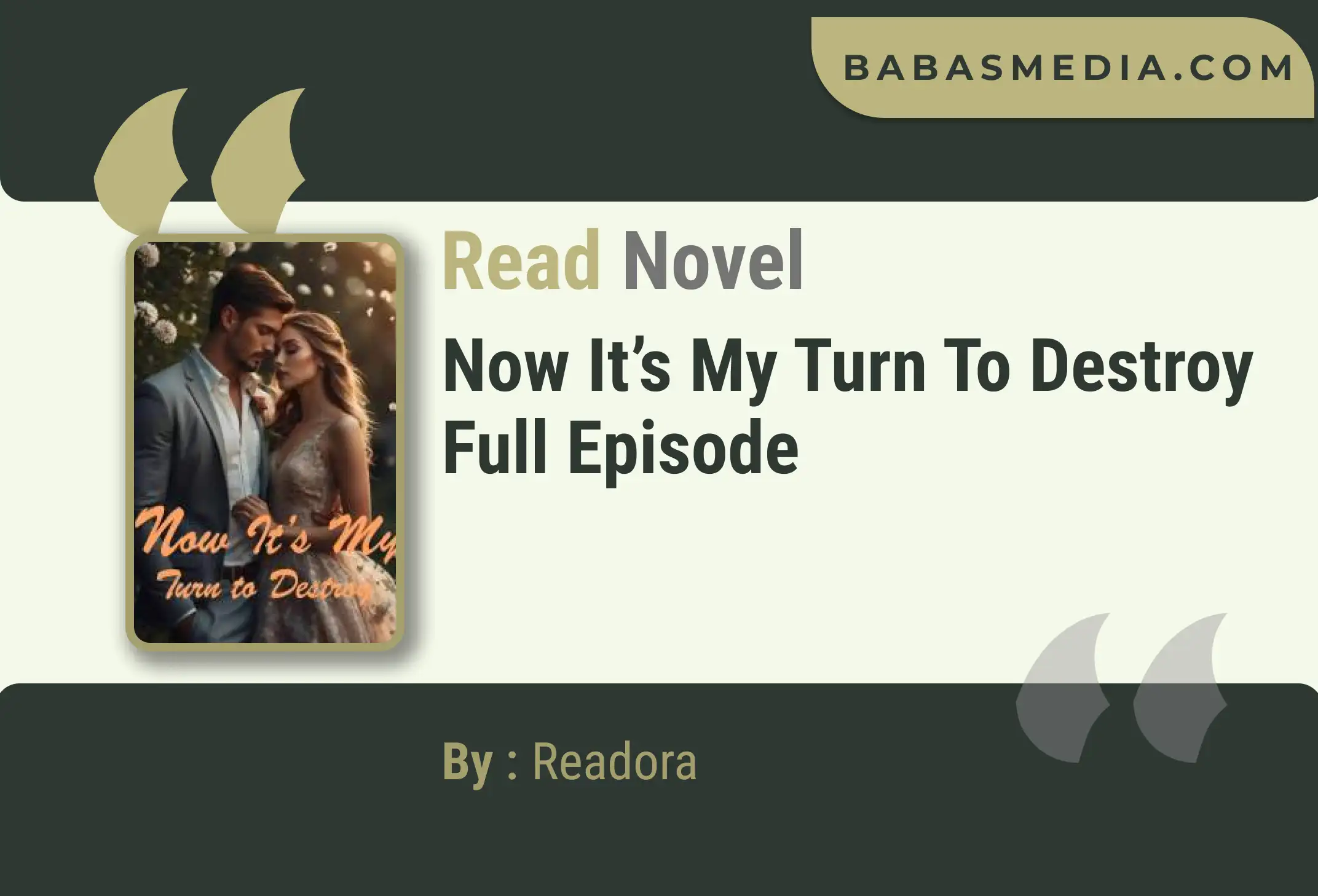 Now It’s My Turn to Destroy Novel By Readora Read Reviews