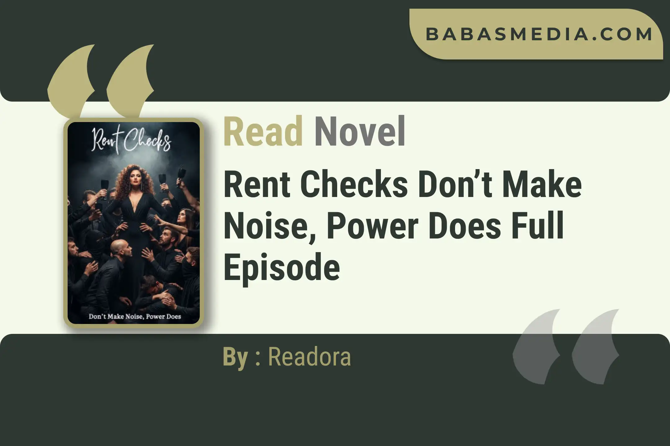 Rent Checks Don’t Make Noise, Power Does Novel By Readora Read Reviews