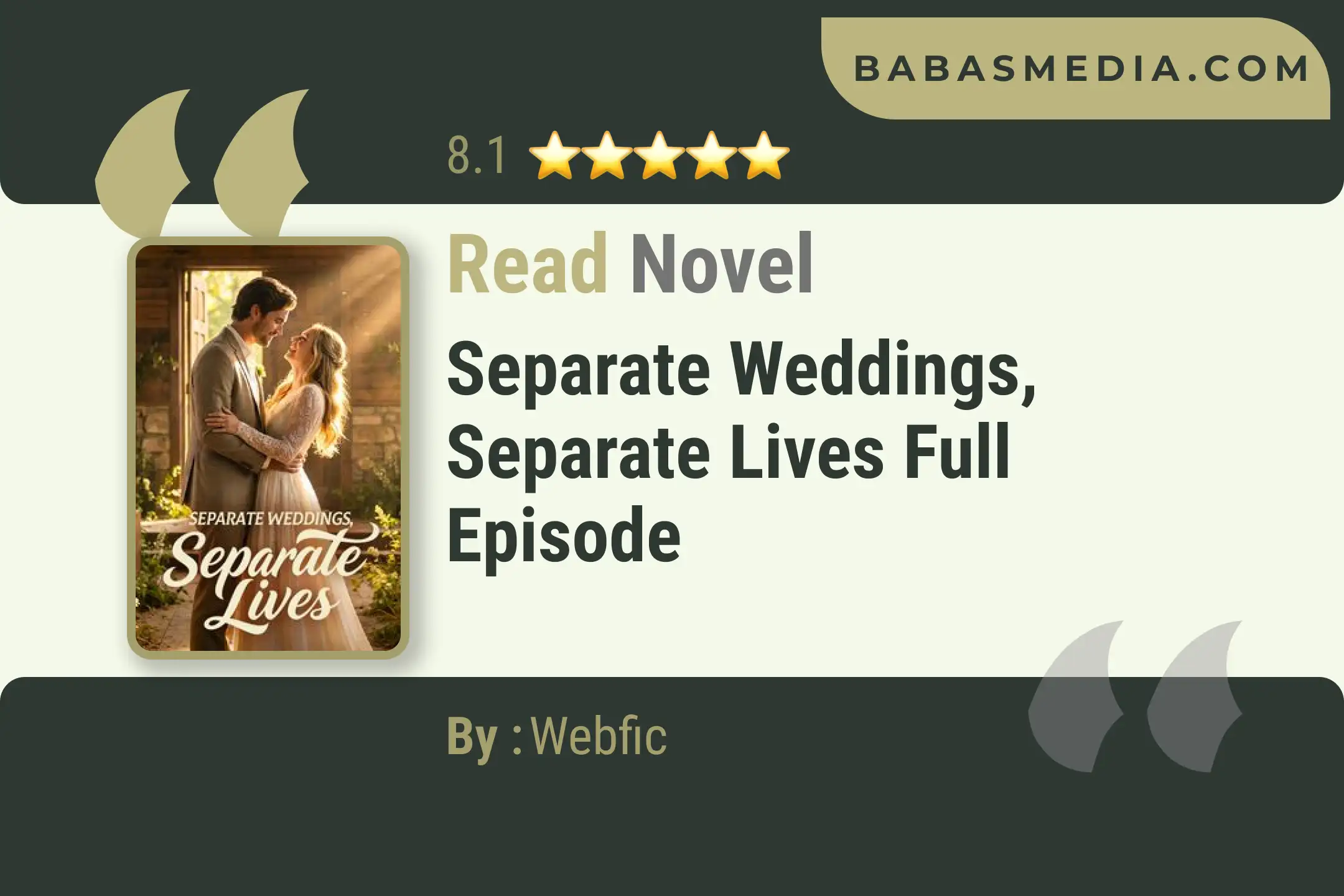 Separate Weddings, Separate Lives Novel By Webfic Read Reviews