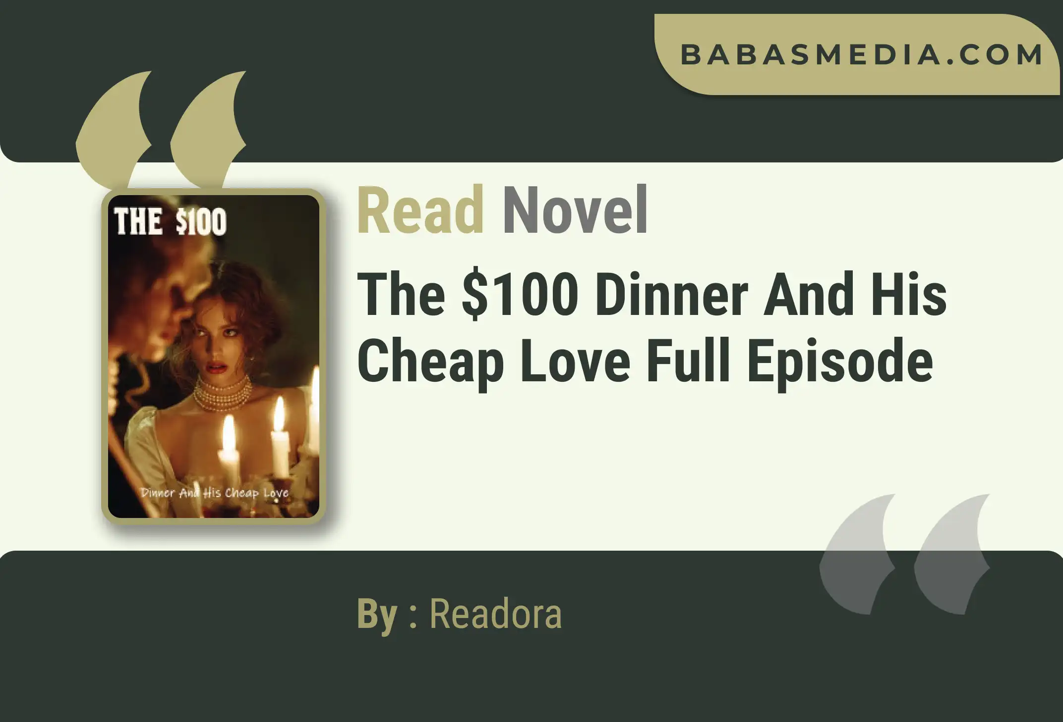 The $100 Dinner And His Cheap Love Novel By Readora Read Reviews