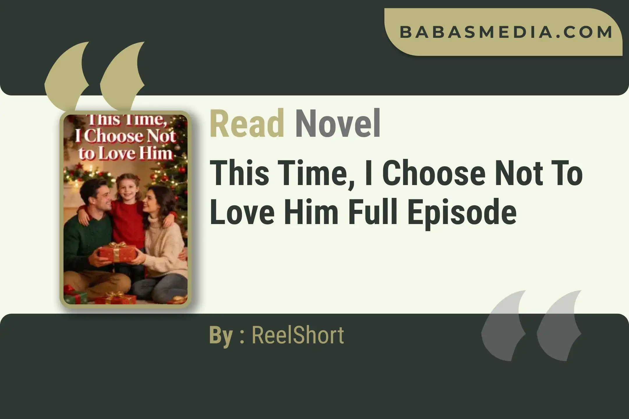 This Time, I Choose Not to Love Him Novel By ReelShort Read