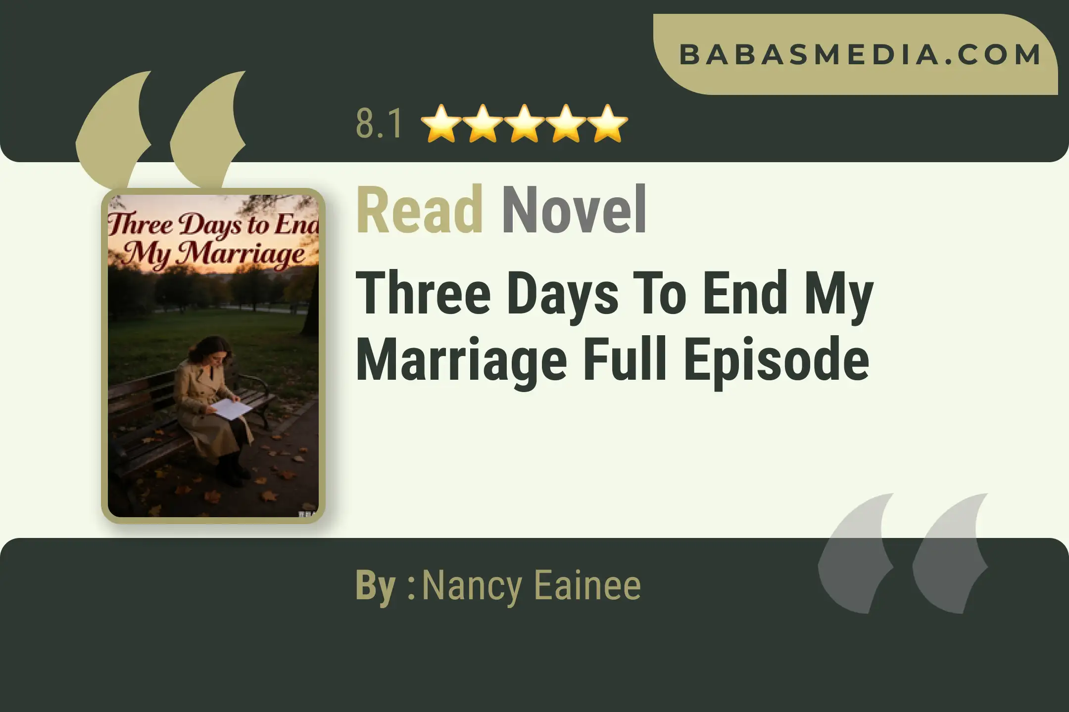 Three Days to End My Marriage Novel By Nancy Eainee Read Reviews
