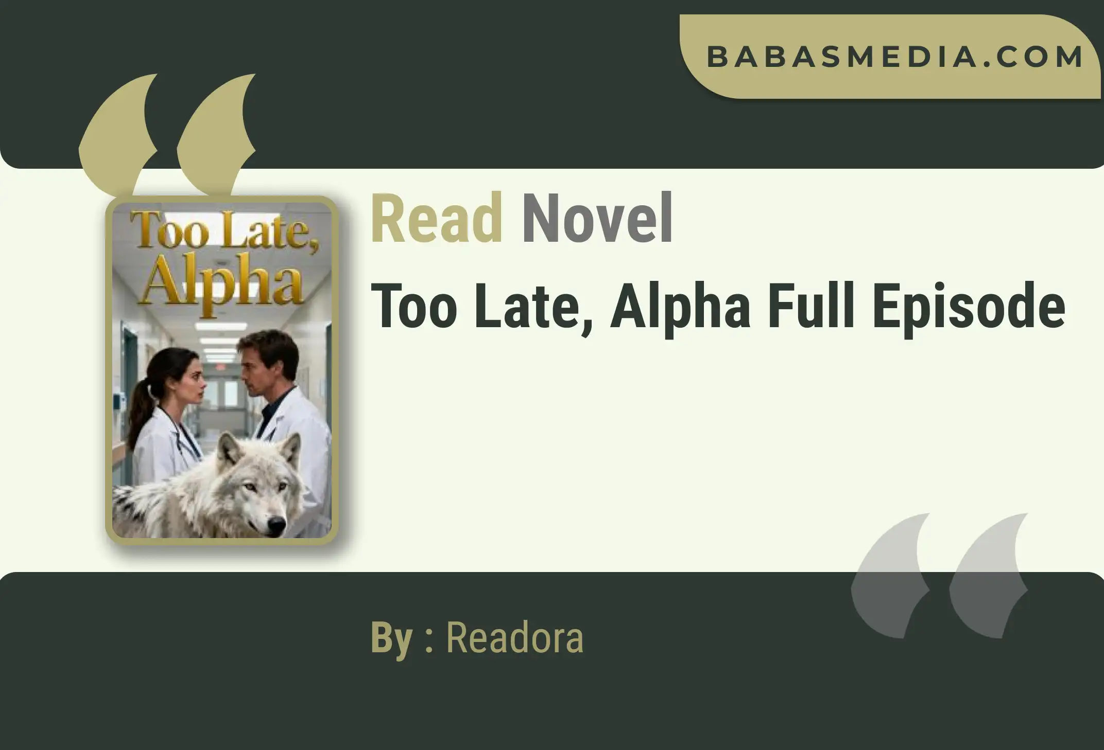 Too Late, Alpha Novel By Readora Read Reviews