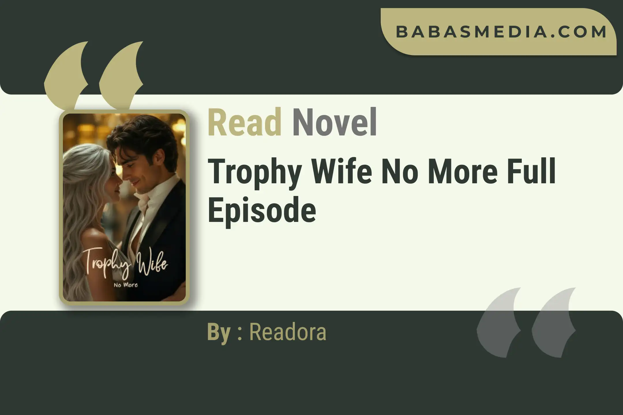 Trophy Wife No More Novel By Readora Read Reviews