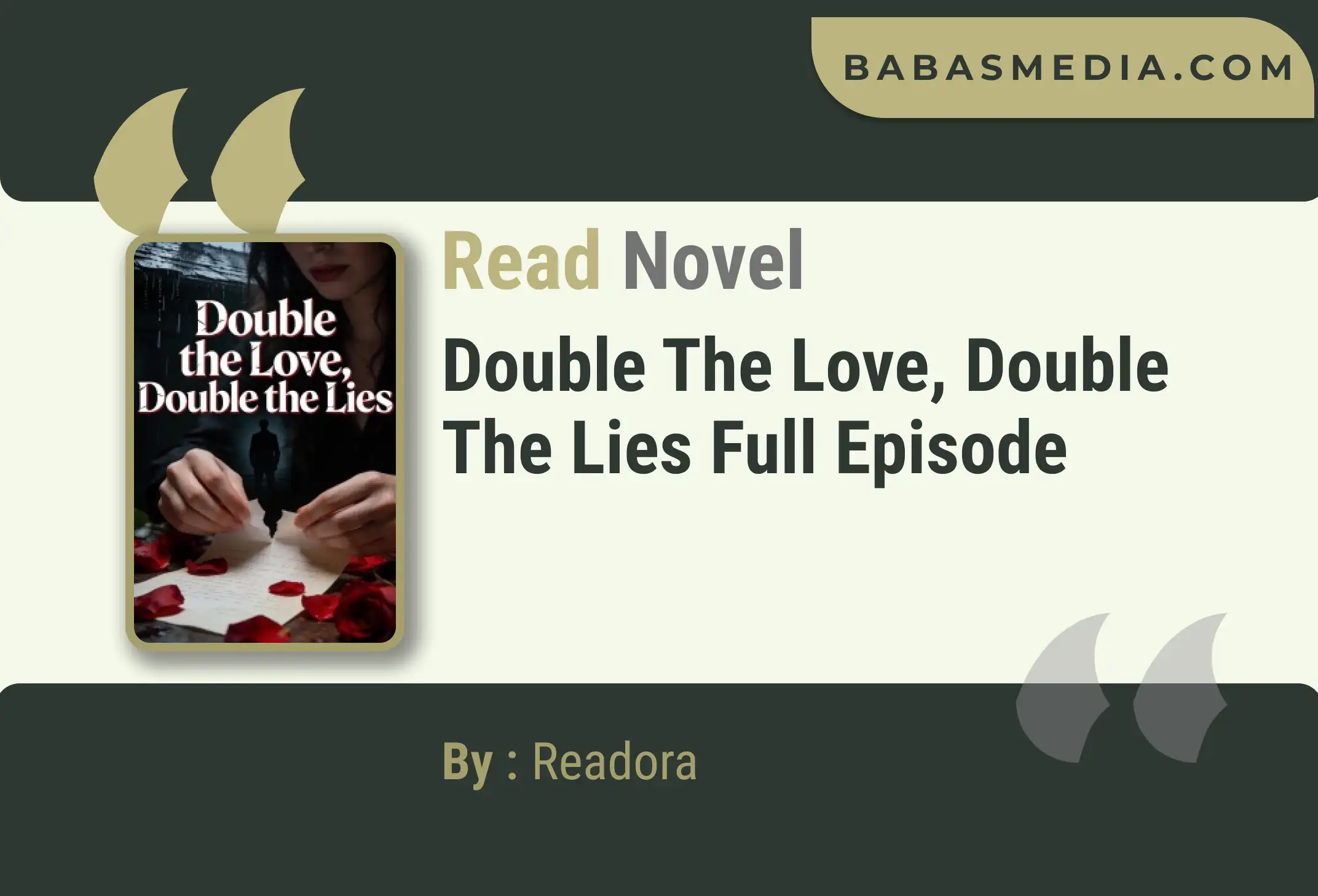 Double the Love, Double the Lies Novel By Readora Read Reviews