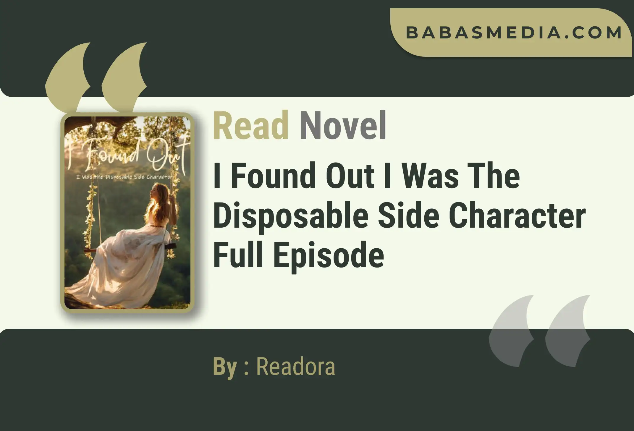 I Found Out I Was the Disposable Side Character Novel By Readora Read Reviews
