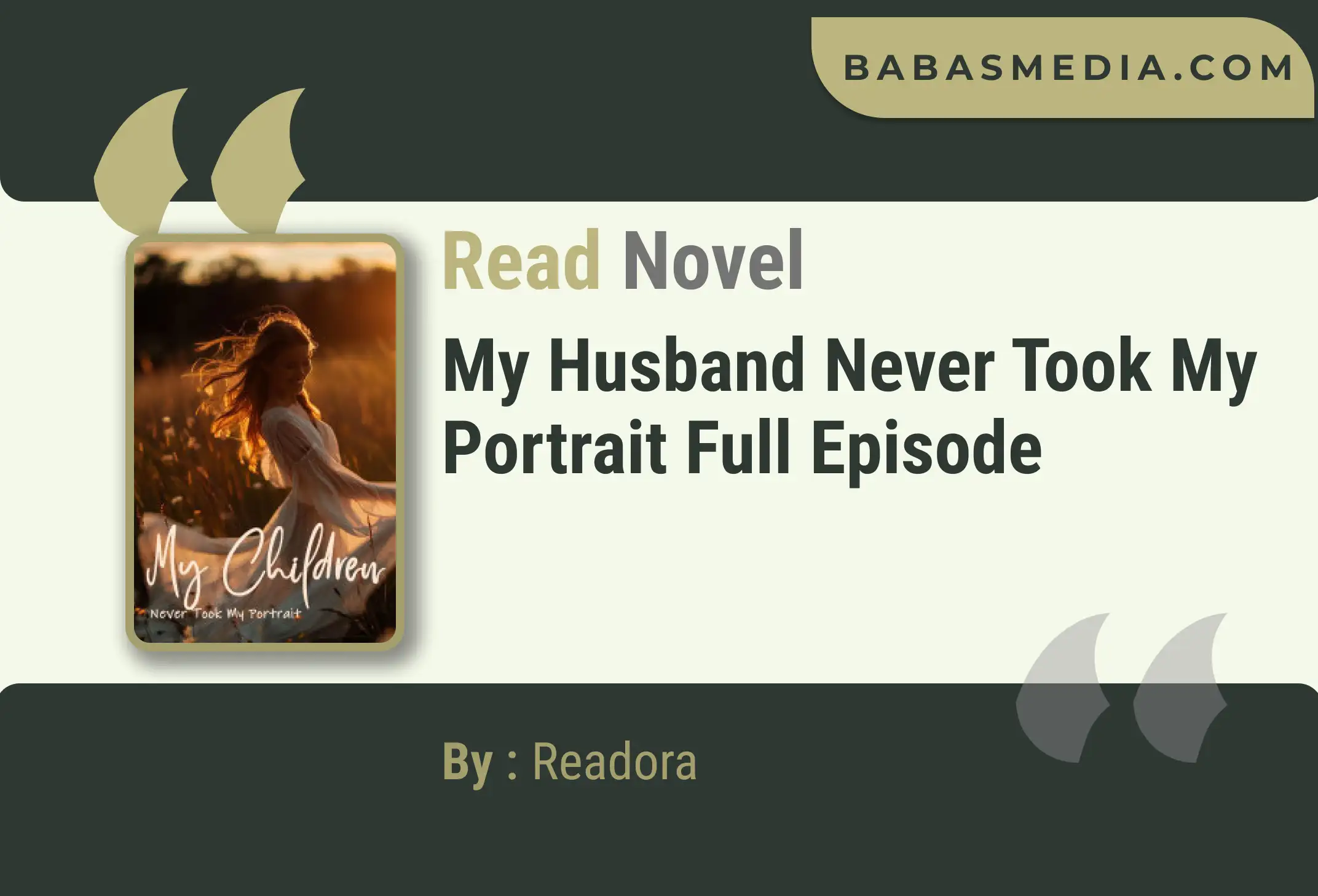 My Husband Never Took My Portrait Novel By Readora Read Reviews