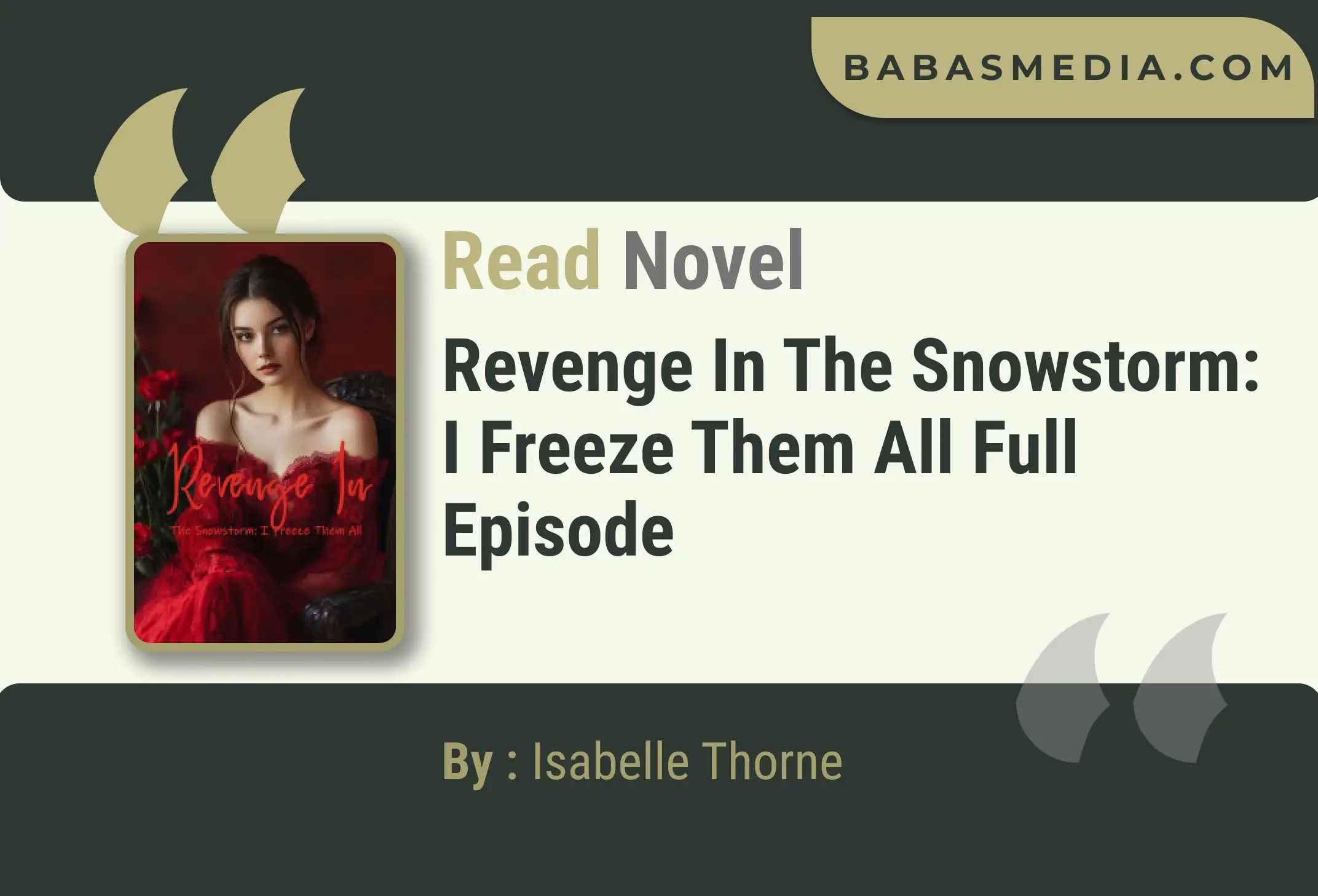 Revenge In The Snowstorm: I Freeze Them All Novel By Isabelle Thorne Read Reviews