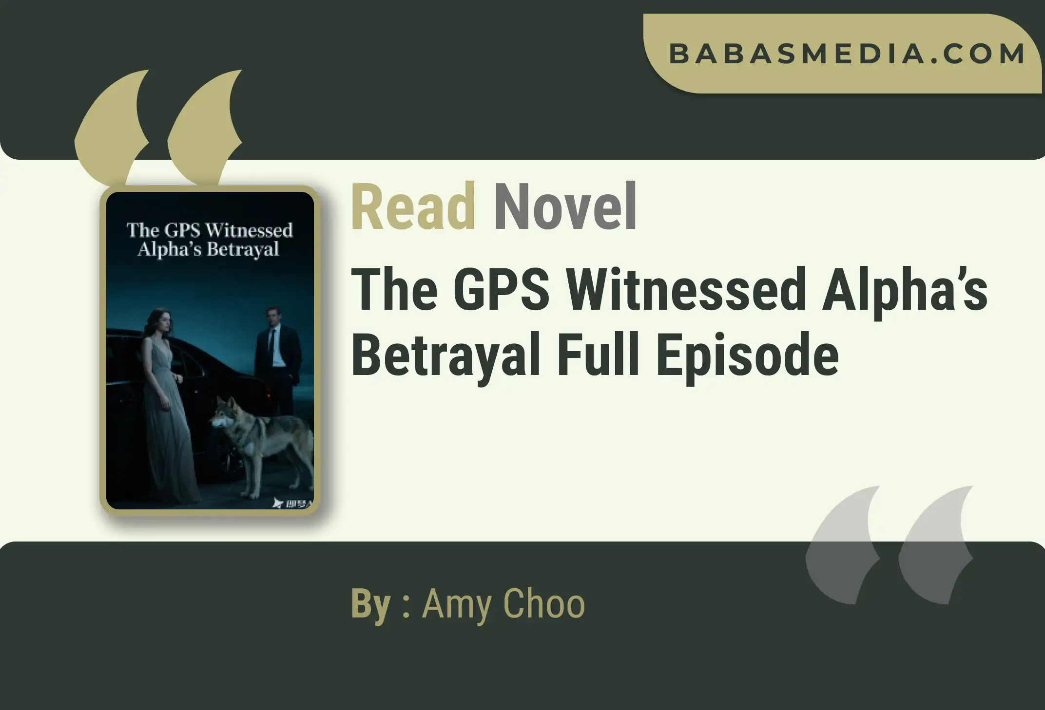 The GPS Witnessed Alpha’s Betrayal Novel By Amy Choo Read Reviews