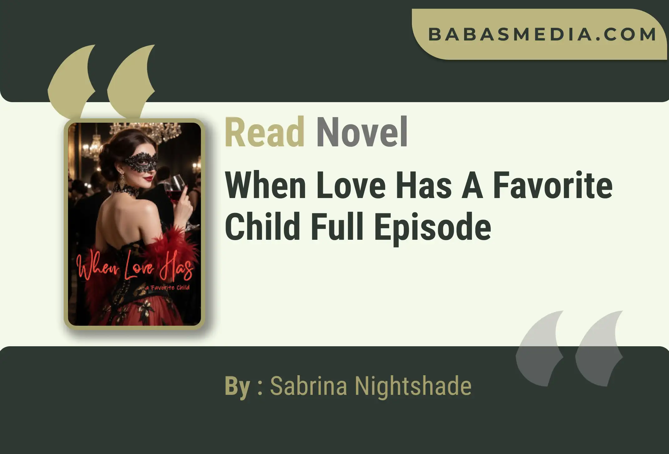 When Love Has a Favorite Child Novel By Sabrina Nightshade Read Reviews