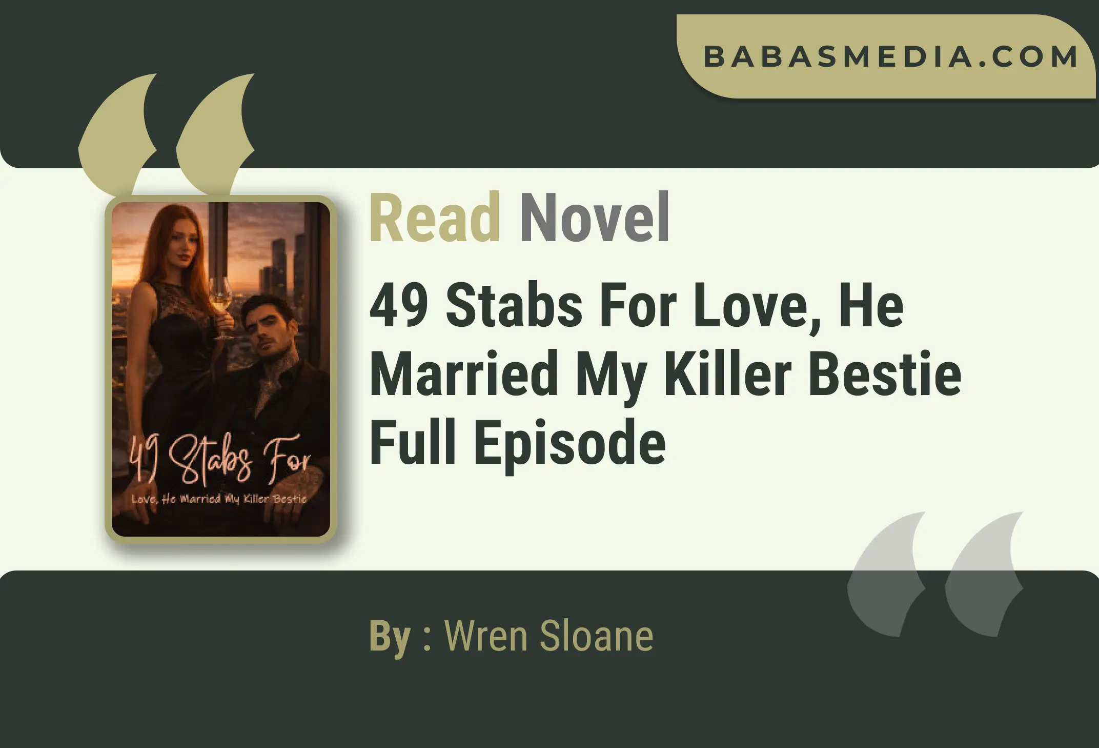 49 Stabs For Love, He Married My Killer Bestie Novel By Wren Sloane Read Reviews