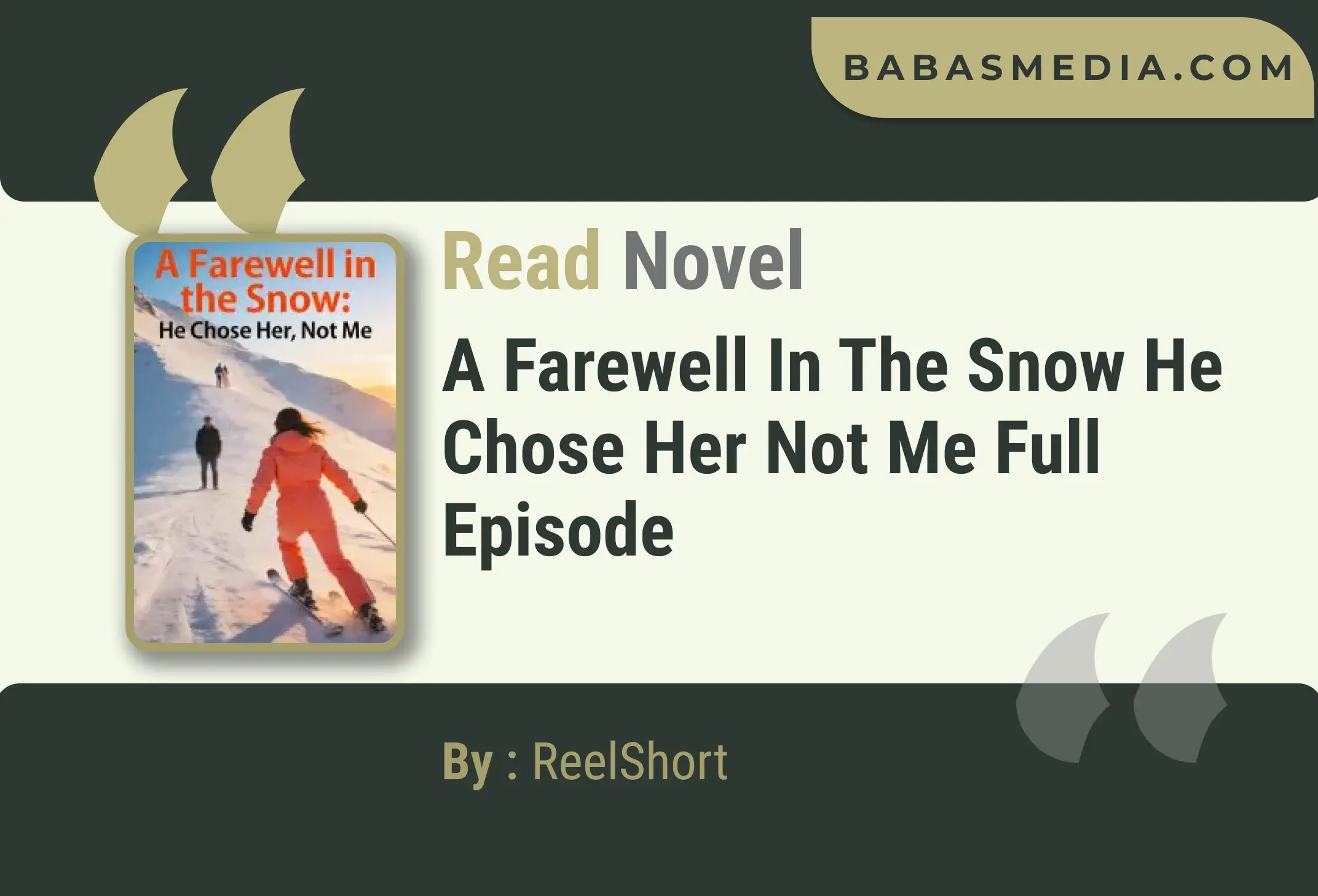 A Farewell in the Snow He Chose Her Not Me Novel By ReelShort Read Reviews