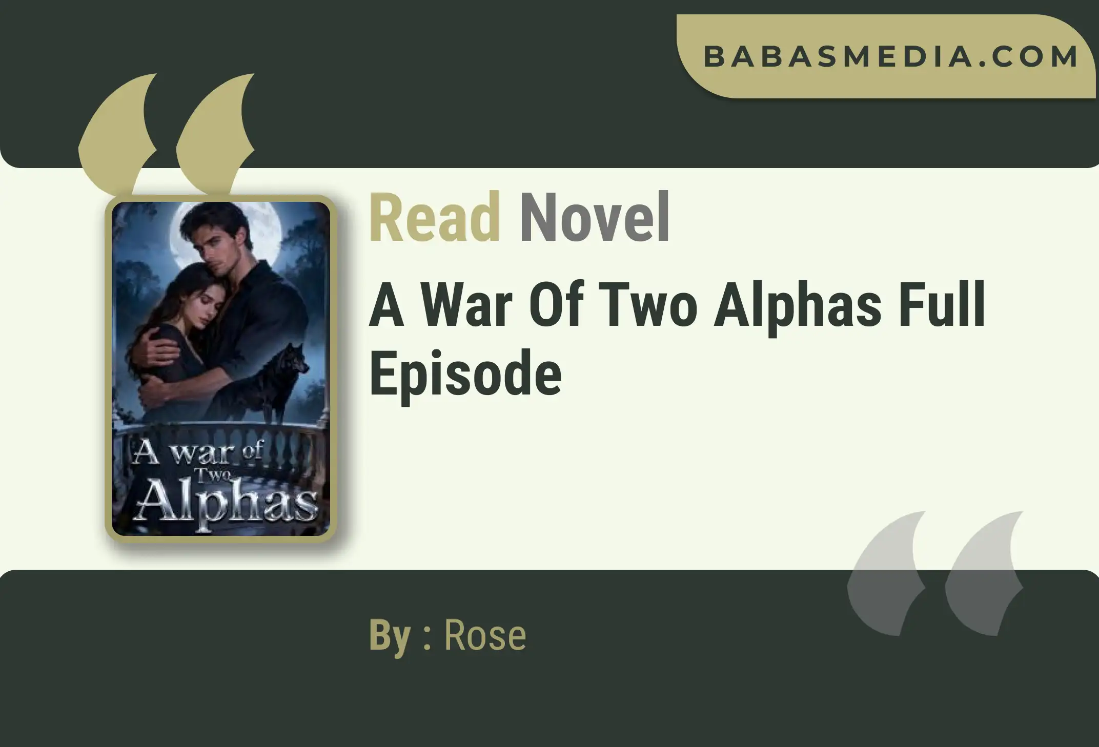 A War of Two Alphas Novel By Rose Read Reviews