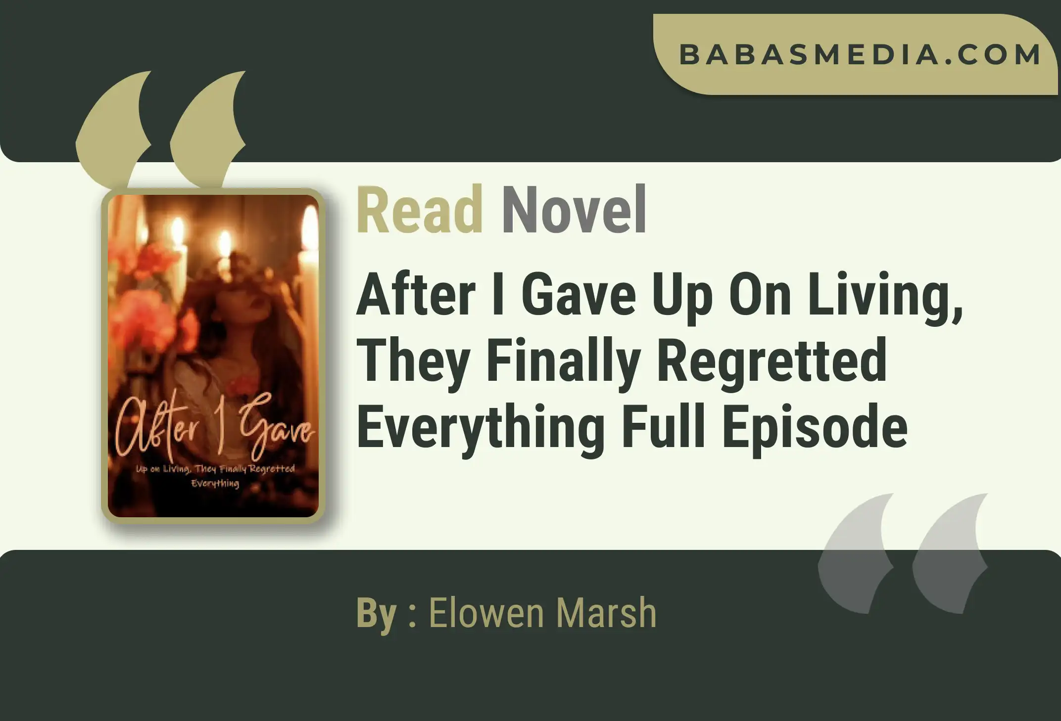 After I Gave Up on Living, They Finally Regretted Everything Novel By Elowen Marsh Read Reviews
