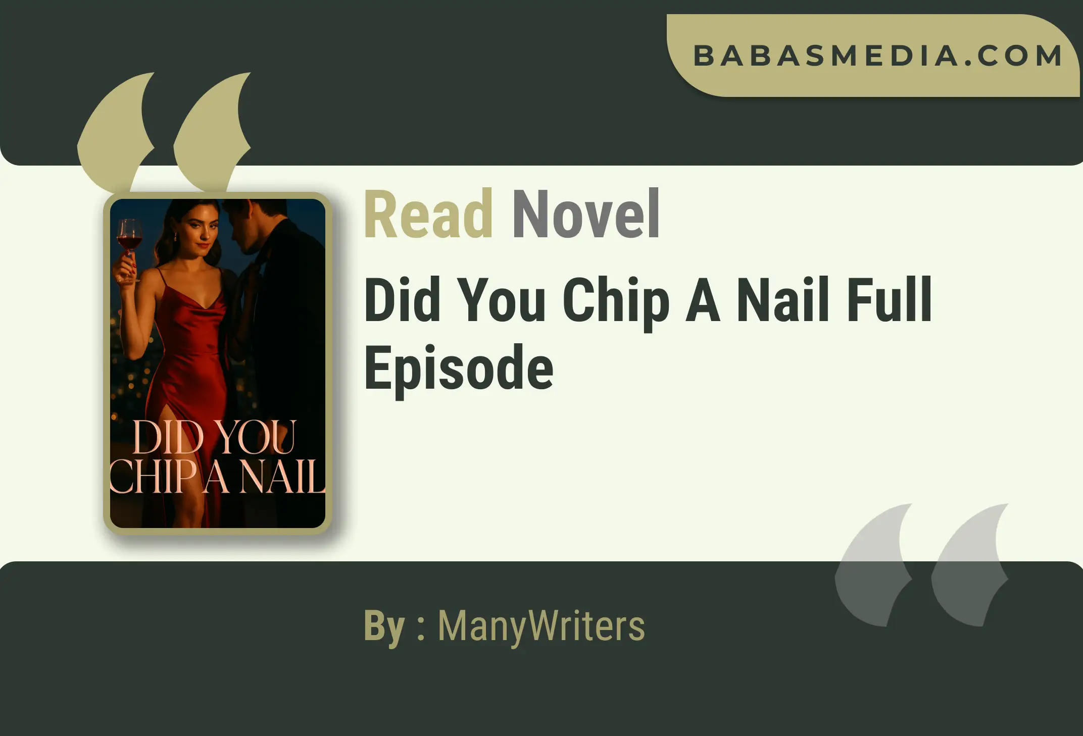 Did You Chip a Nail Novel By ManyWriters Read Reviews