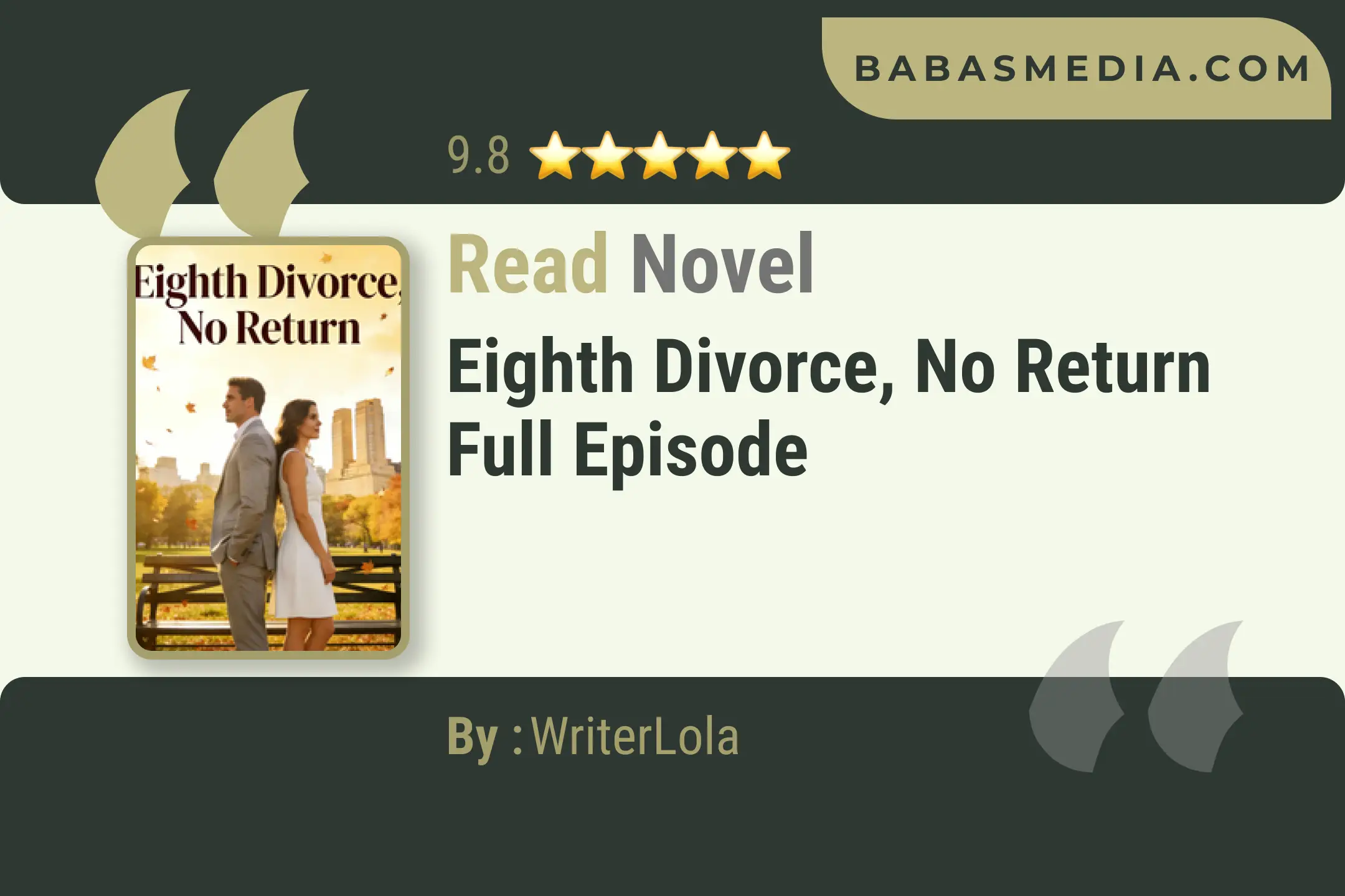 Eighth Divorce, No Return Novel By WriterLola Read Reviews