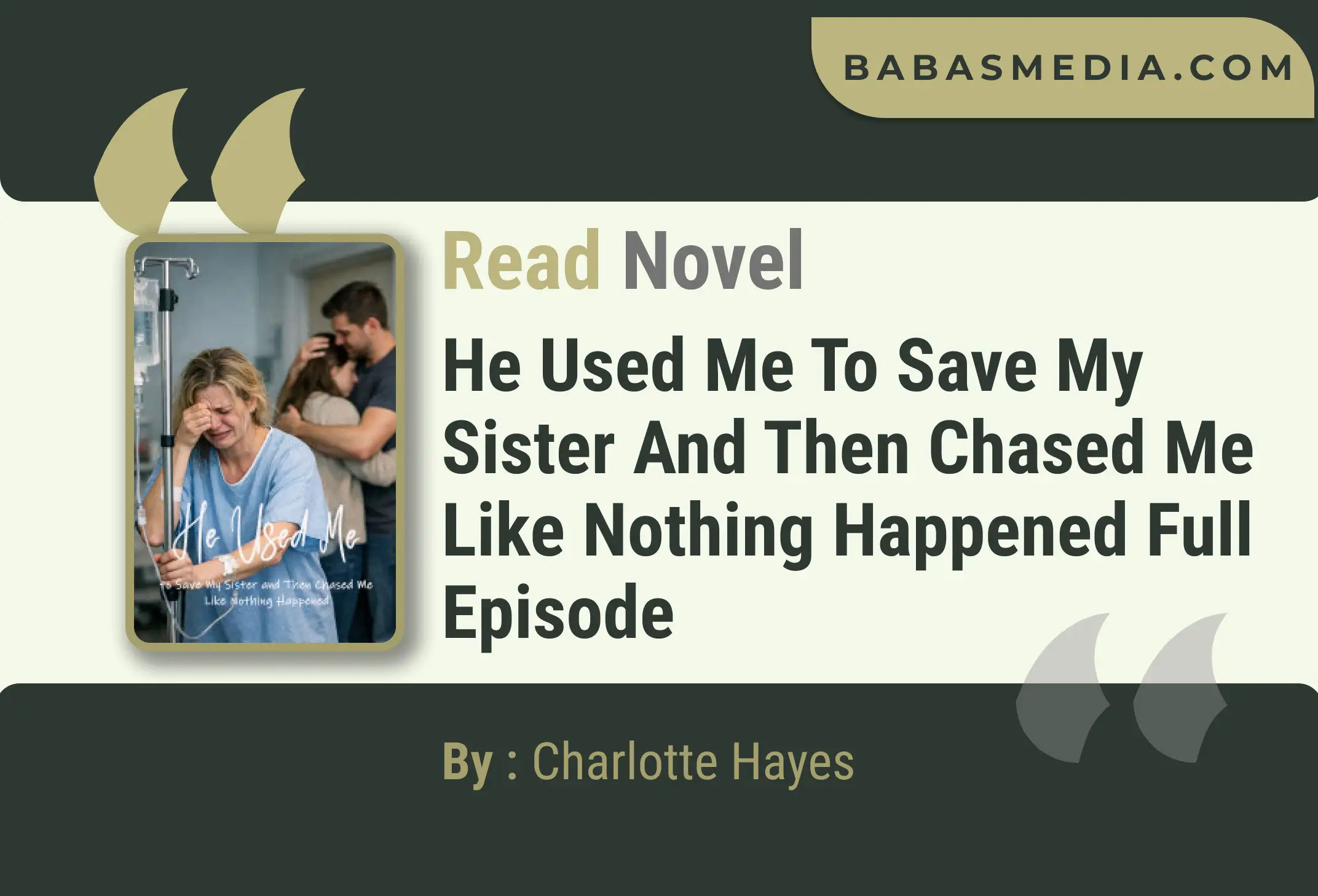 He Used Me to Save My Sister and Then Chased Me Like Nothing Happened Novel By Charlotte Hayes Read Reviews