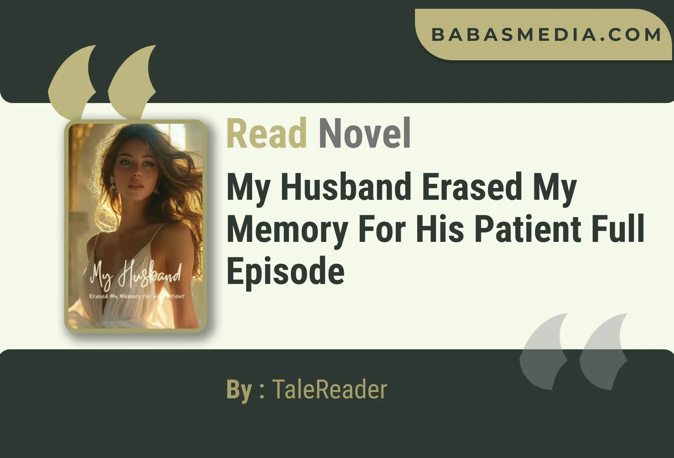 My Husband Erased My Memory for His Patient Novel By TaleReader Read Reviews
