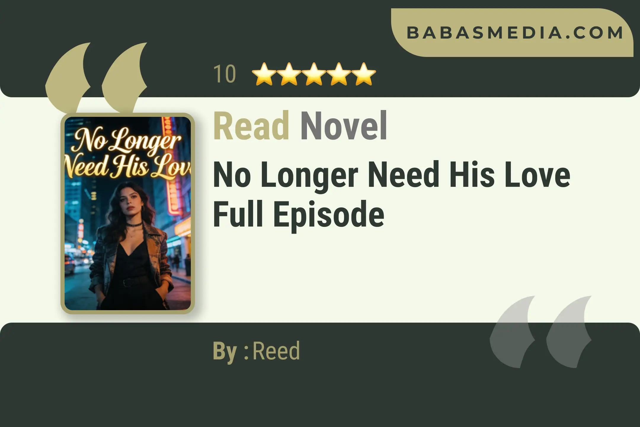 No Longer Need His Love Novel By Reed Read Reviews