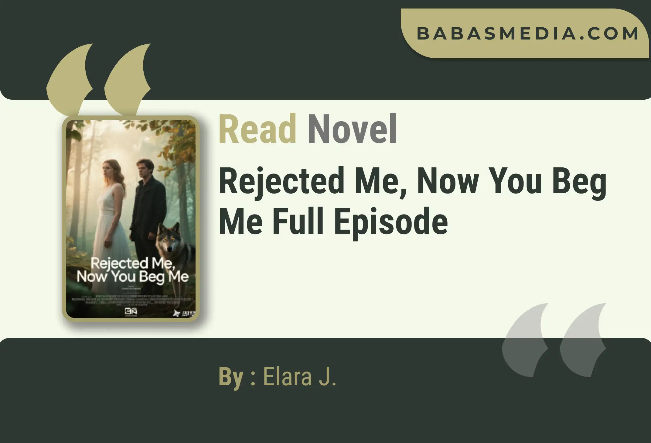 Rejected Me, Now You Beg Me Novel By Elara J. Read Reviews