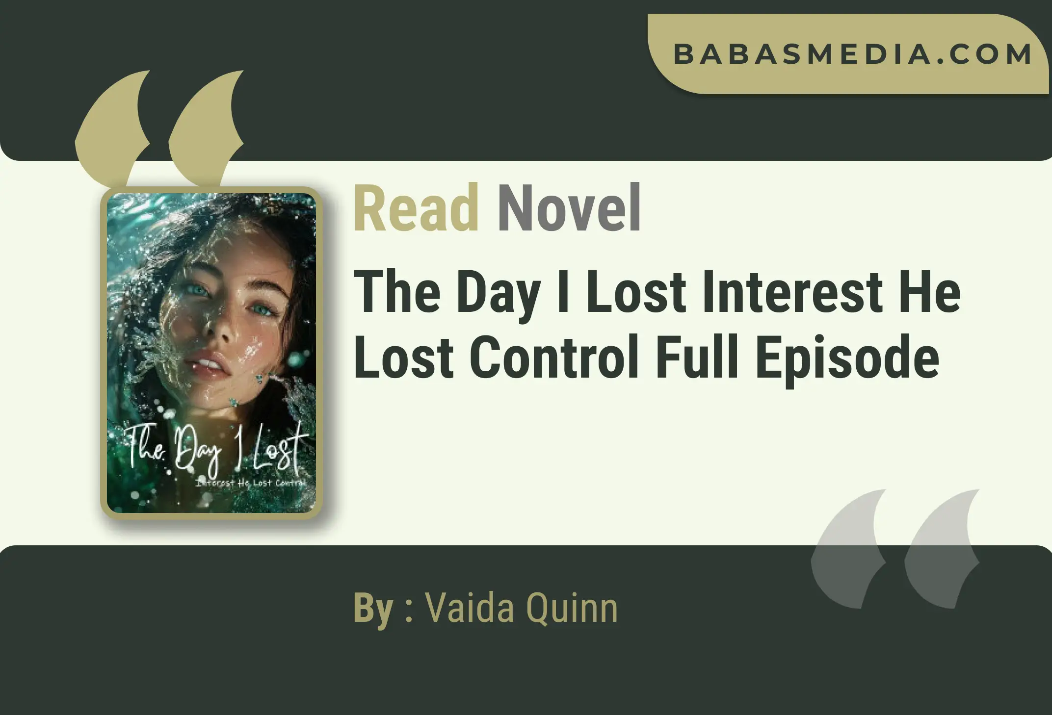 The Day I Lost Interest He Lost Control Novel By Vaida Quinn Read Reviews