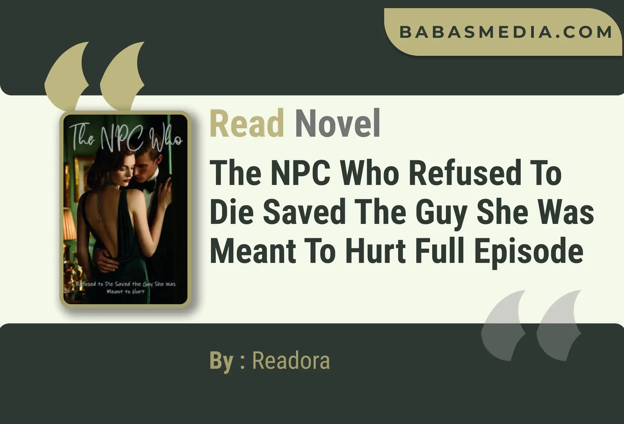 The NPC Who Refused To Die Saved The Guy She Was Meant To Hurt Novel By Readora Read Reviews