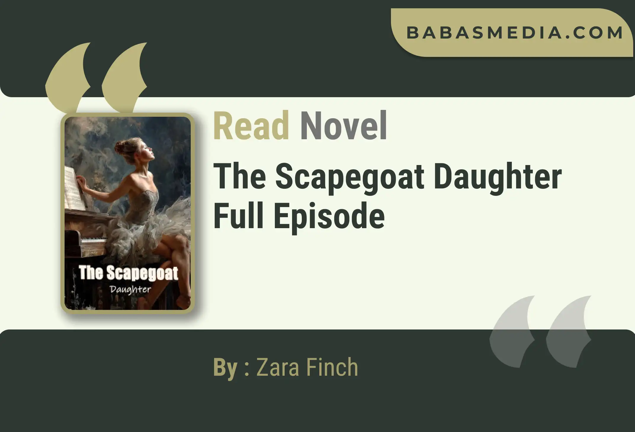 The Scapegoat Daughter Novel By Zara Finch Read Reviews