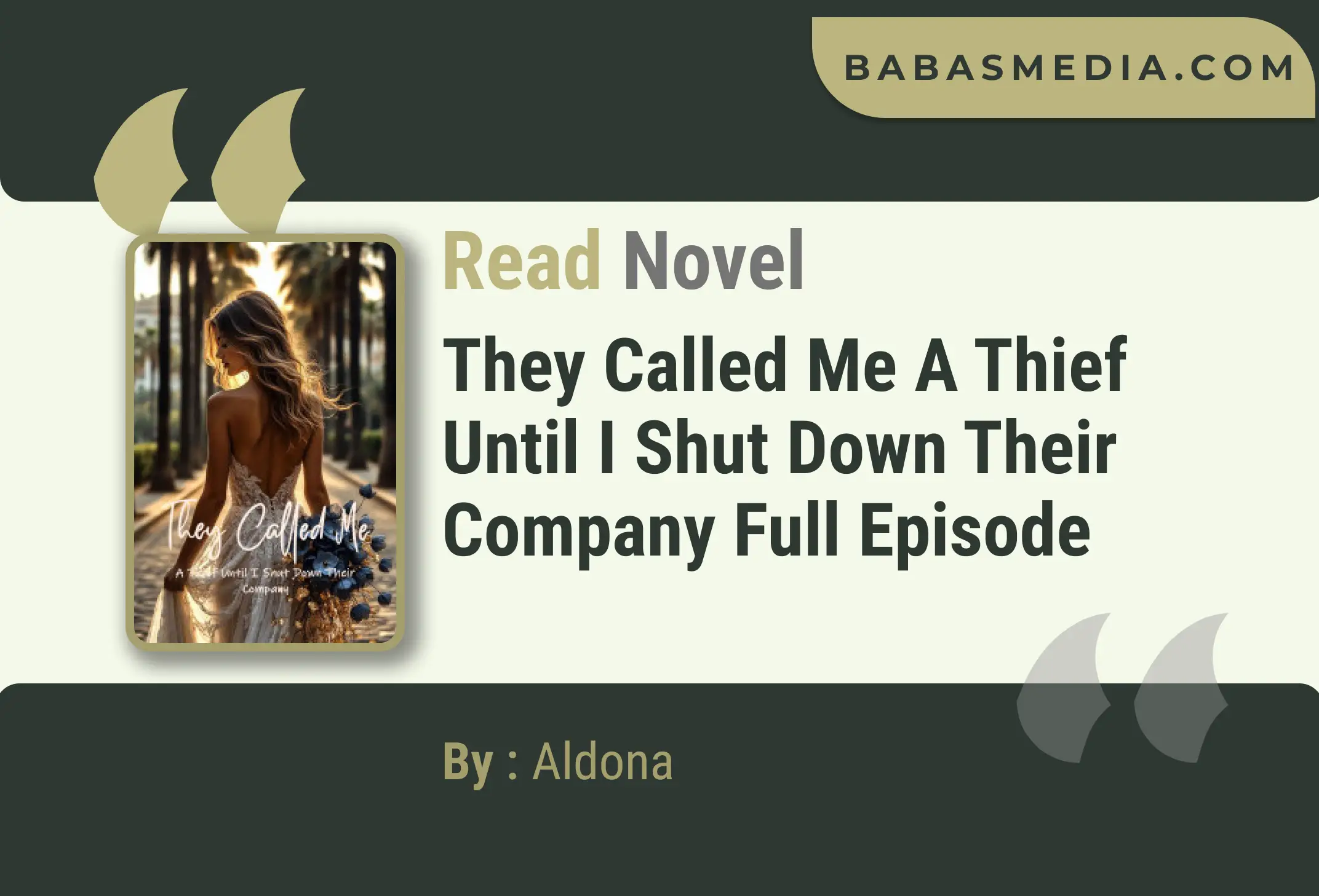 They Called Me A Thief Until I Shut Down Their Company Novel By Aldona Read Reviews