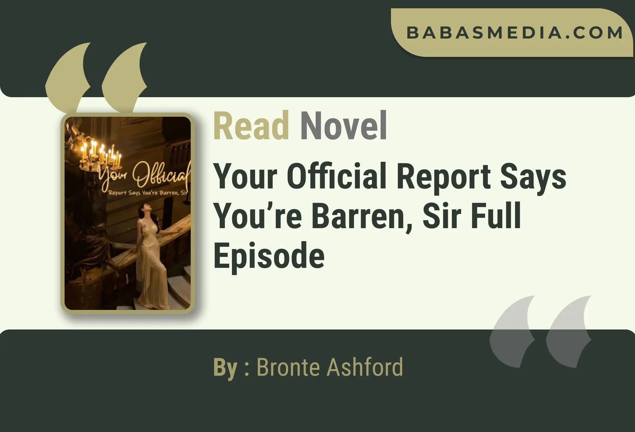 Your Official Report Says You’re Barren, Sir Novel By Bronte Ashford Read Reviews