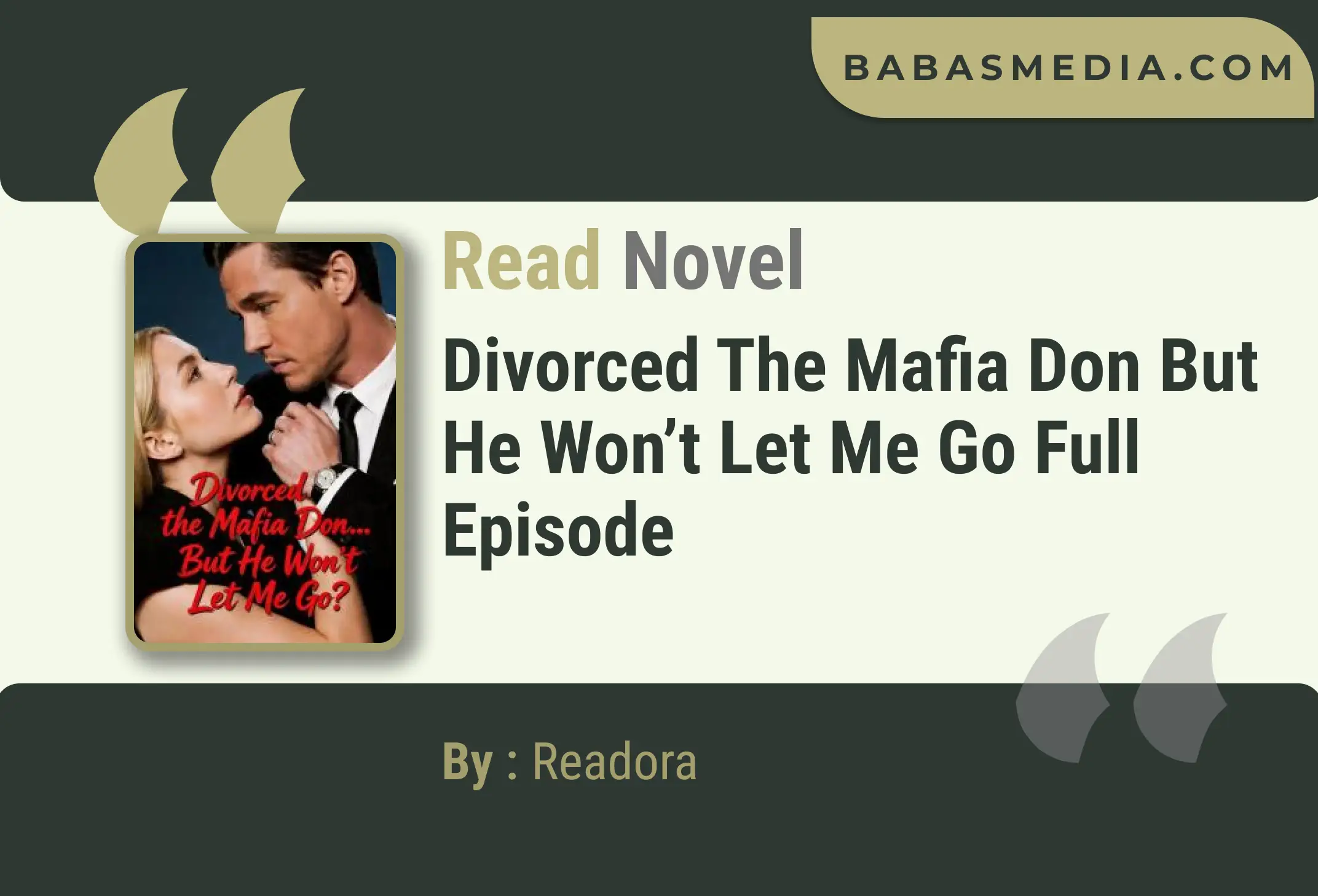 Divorced the Mafia Don But He Won’t Let Me Go Novel By Readora Read Reviews