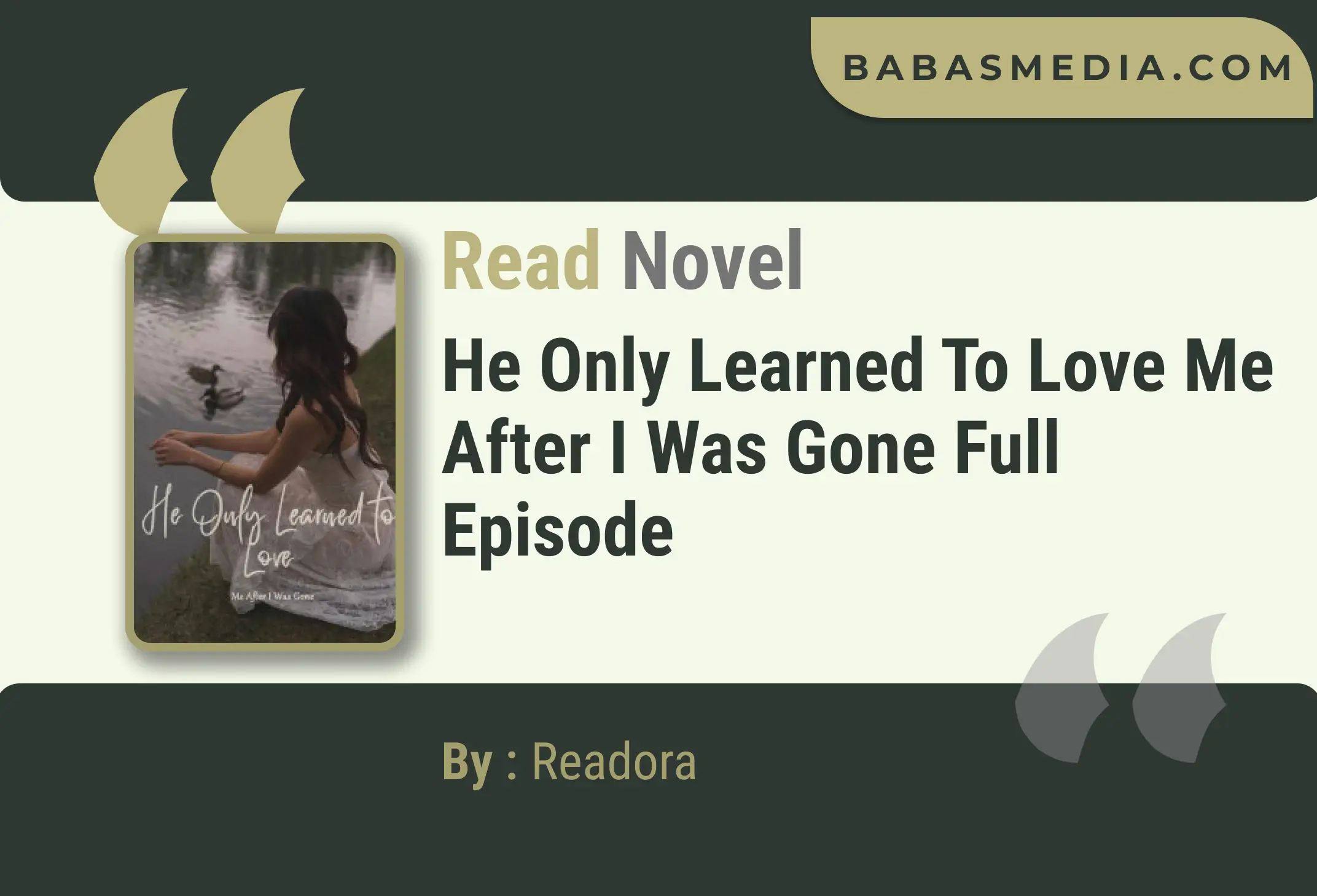 He Only Learned to Love Me After I Was Gone Novel By Readora Read Reviews