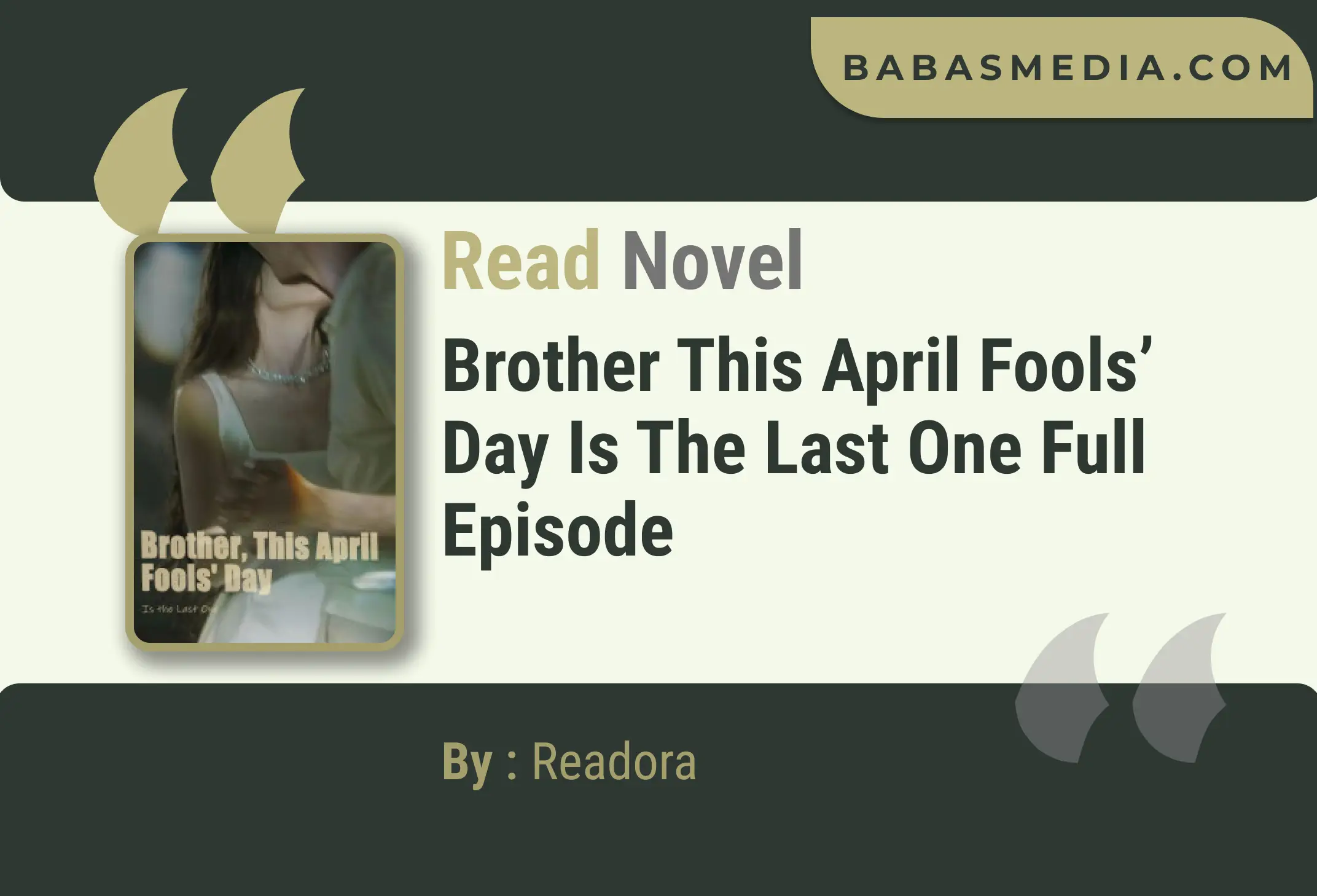 Brother This April Fools’ Day Is the Last One Novel By Readora Read Reviews