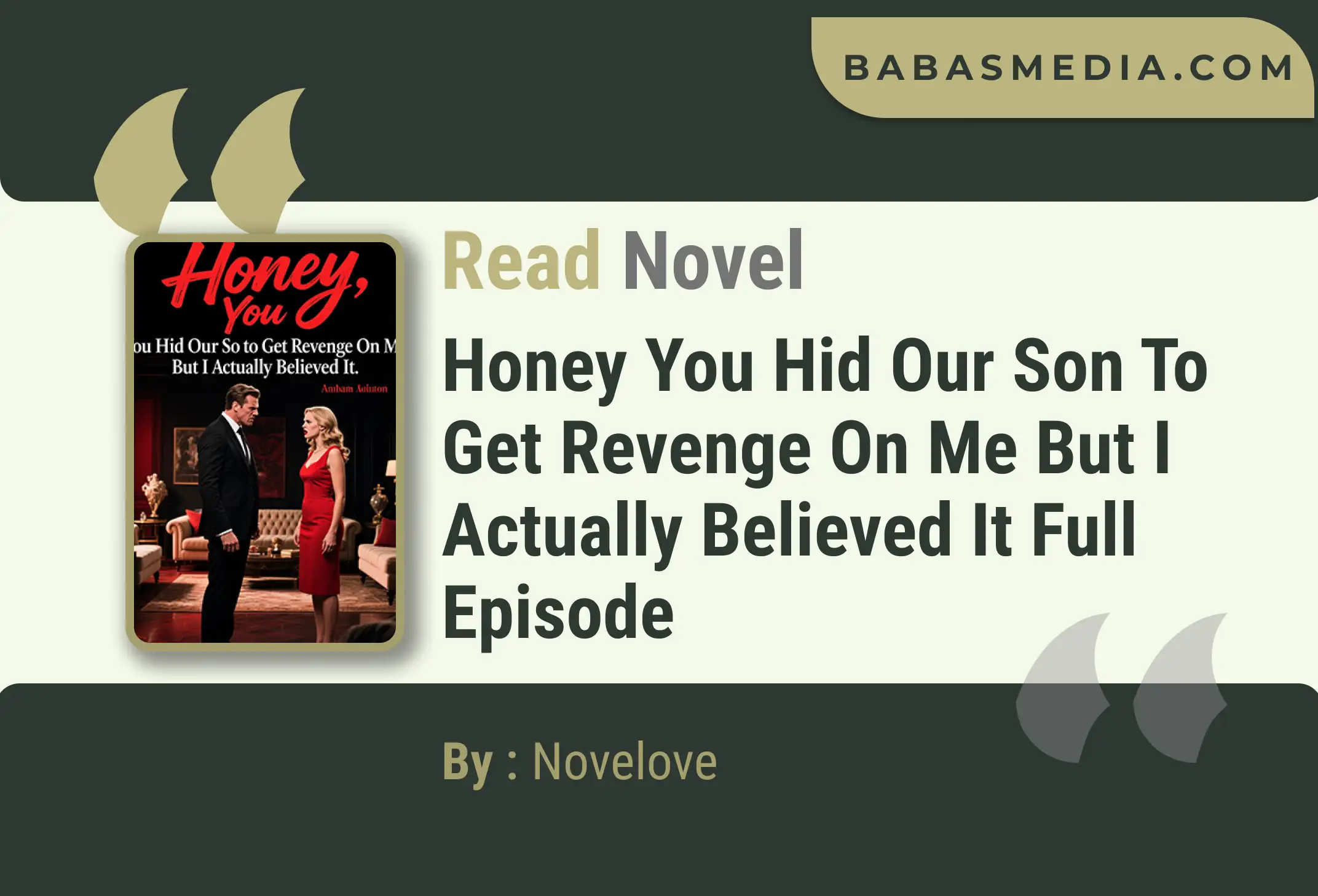 Honey You Hid Our Son to Get Revenge On Me But I Actually Believed It Novel By Novelove Read Reviews