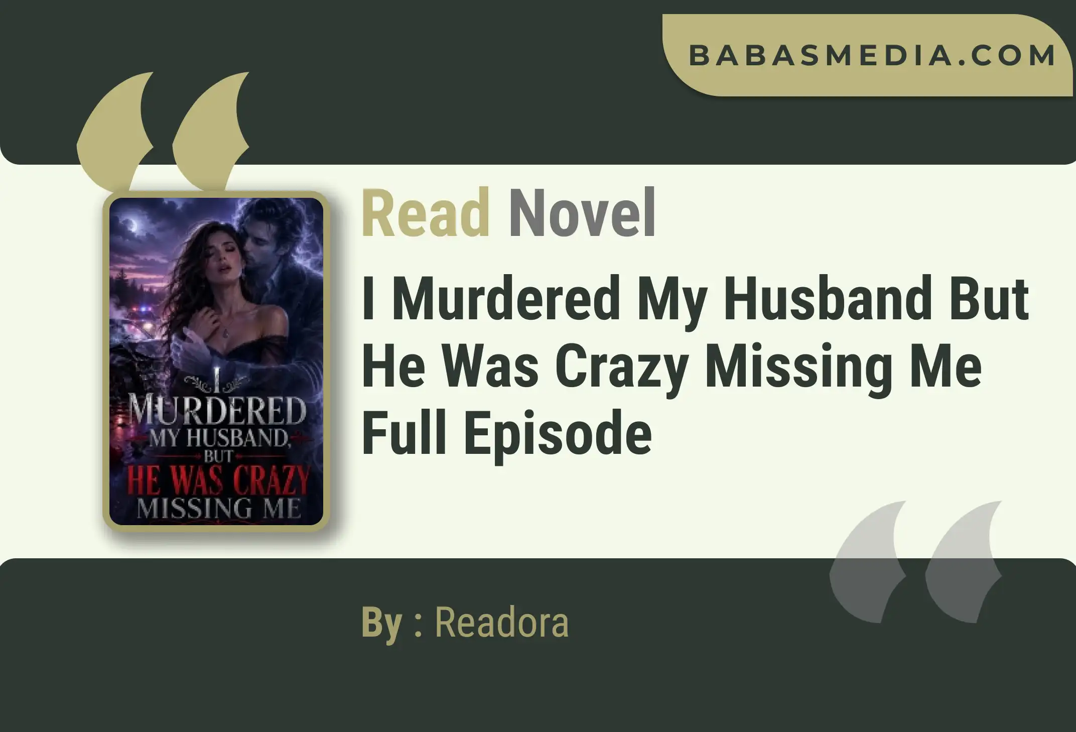 I Murdered My Husband But He Was Crazy Missing Me Novel By Readora Read Reviews