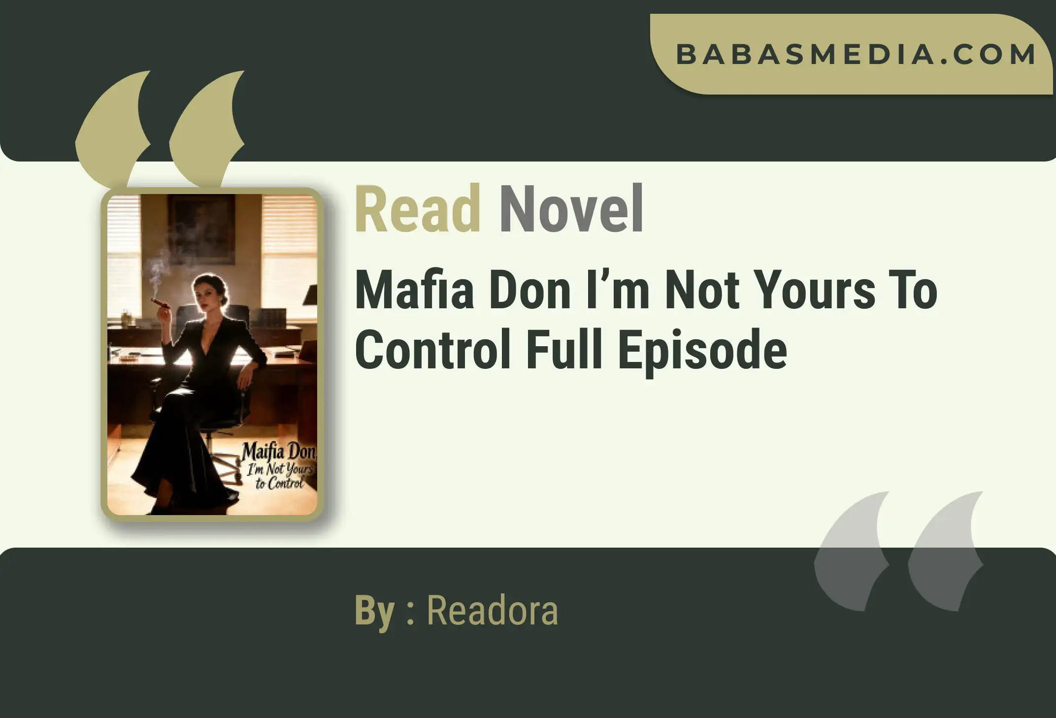Mafia Don I’m Not Yours to Control Novel By Readora Read Reviews
