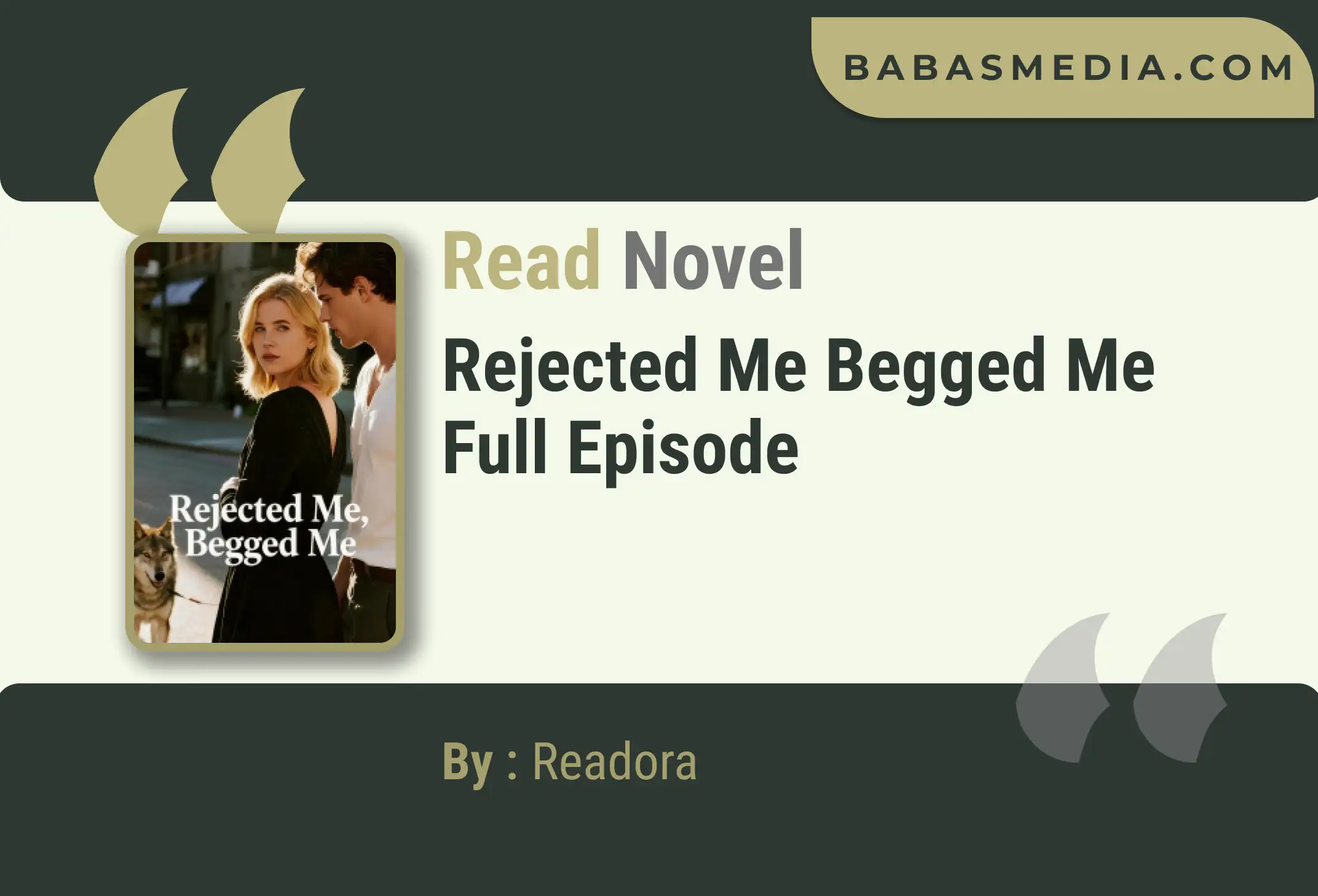 Rejected Me Begged Me Novel By Readora Read Reviews
